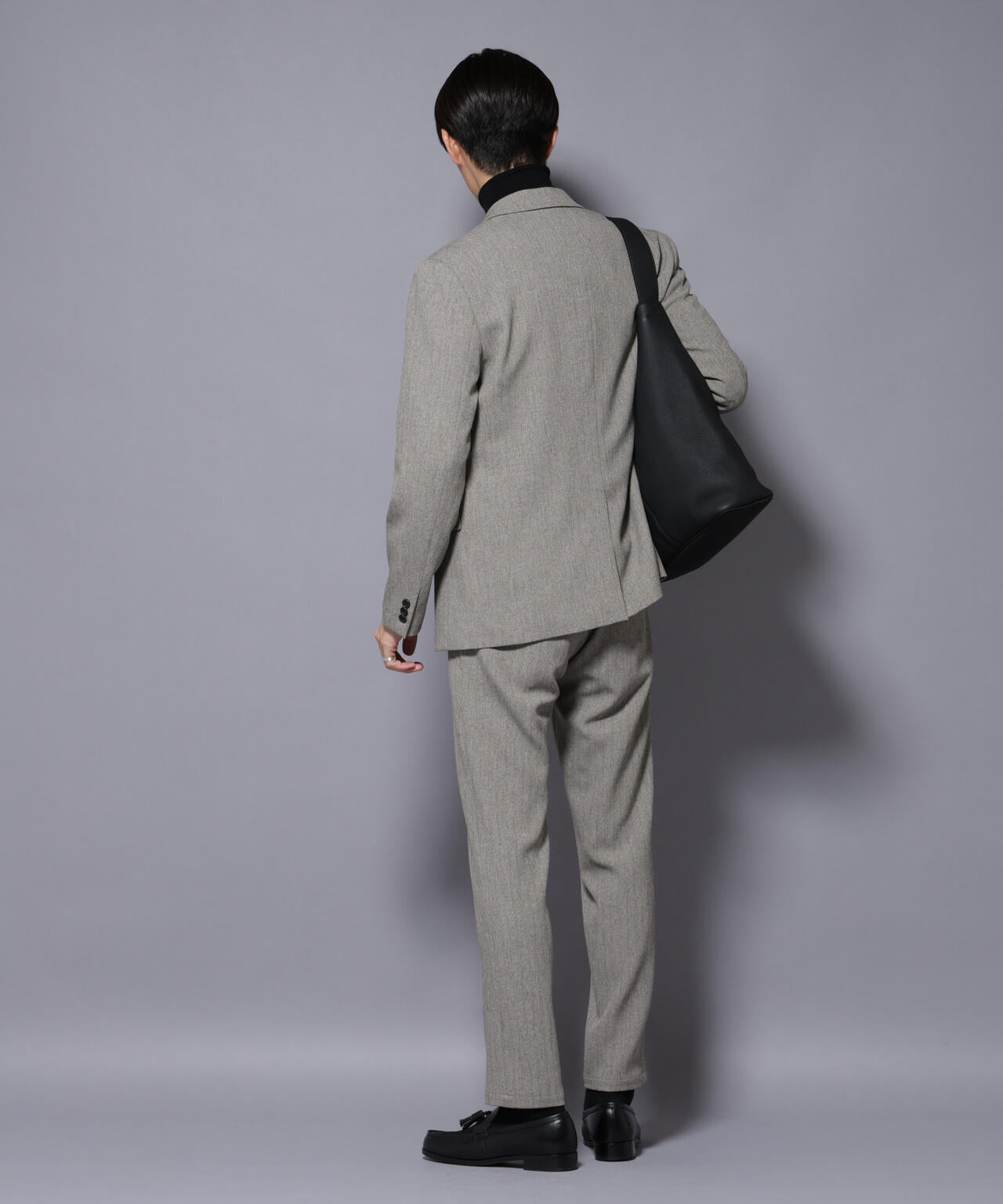 N JACKET BASIC｣ 洗えるMIXツイードストレッチジャケット(セットアップ