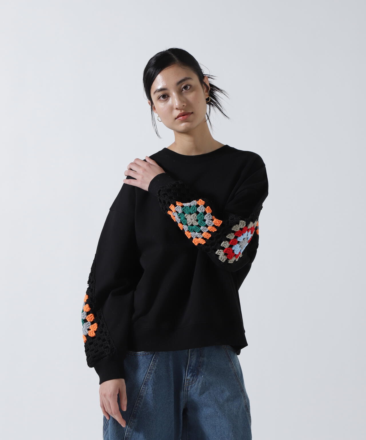 DISCOVERED(ディスカバード) 別注 CROCHET SLEEVE SWEAT WOMEN | B'2nd