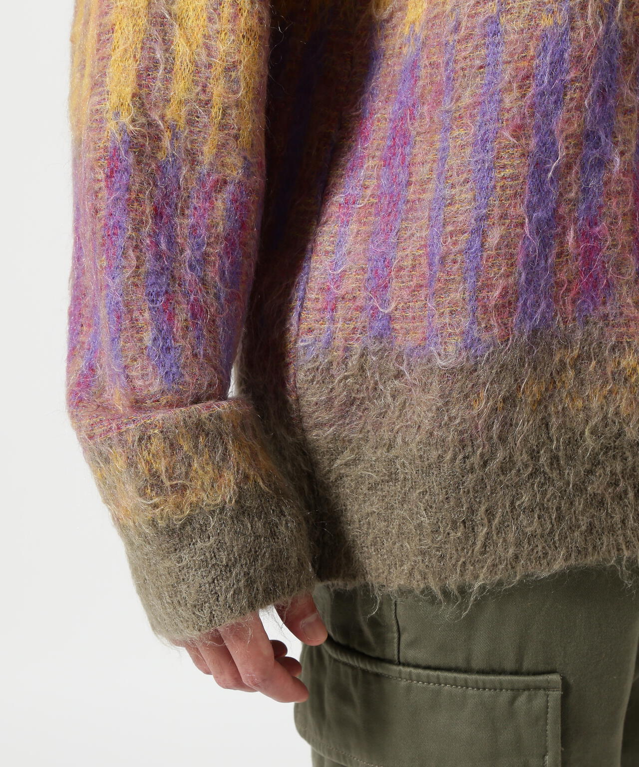 YOKE/ヨーク/KID MOHAIR WOOL BRUSHED TREE JAQUARD SWEATER | GARDEN