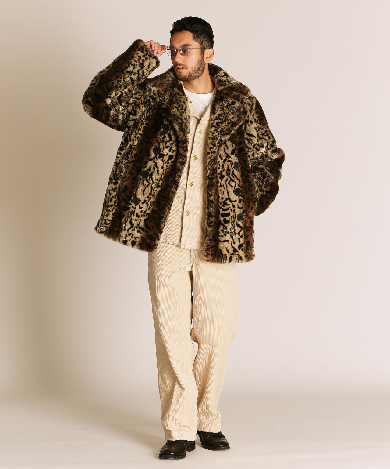 LEOPARD FUR PEACOAT/レオパード ファーコート | Schott（ショット