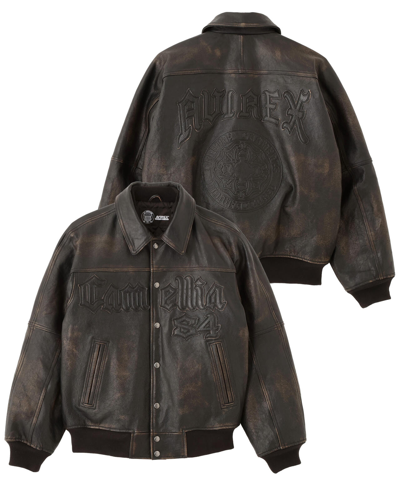 VINTAGE FINISHED VARSITY LEATHER ”CAMELLIA” | AVIREX