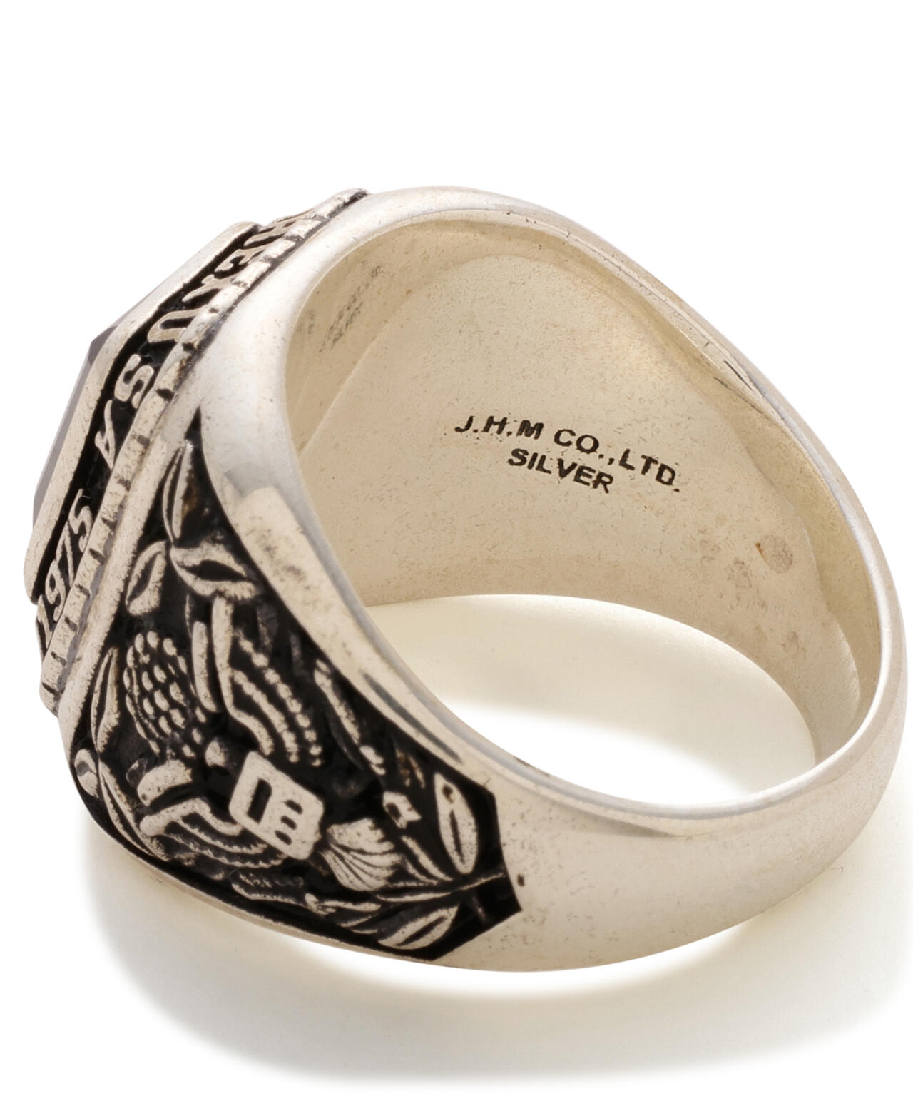 AVIREX by J.H.M CO.，LTD.》STERLING SILVER COLLEGE RING ONYX ”USAF