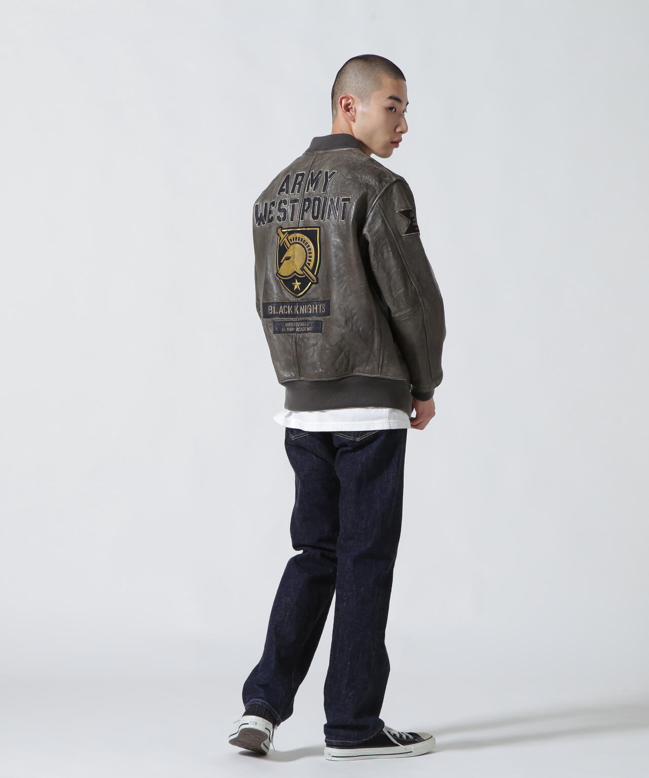 COLLECTION》AGED LEATHER TYPE MA-1 JACKET WEST POI | AVIREX