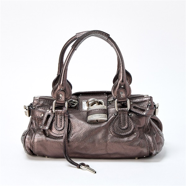Chloe パディントン ミディアム ハンドバッグ メタリックグレー