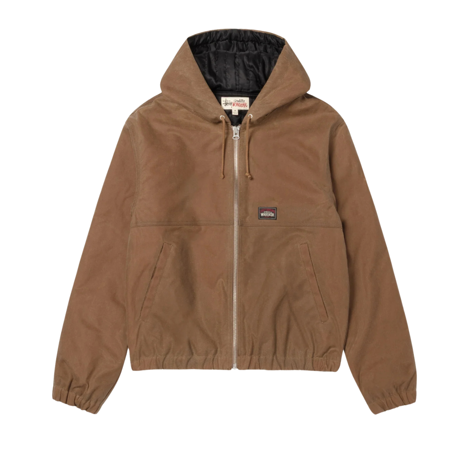 StussyWorkJacketWaxedCottonKha