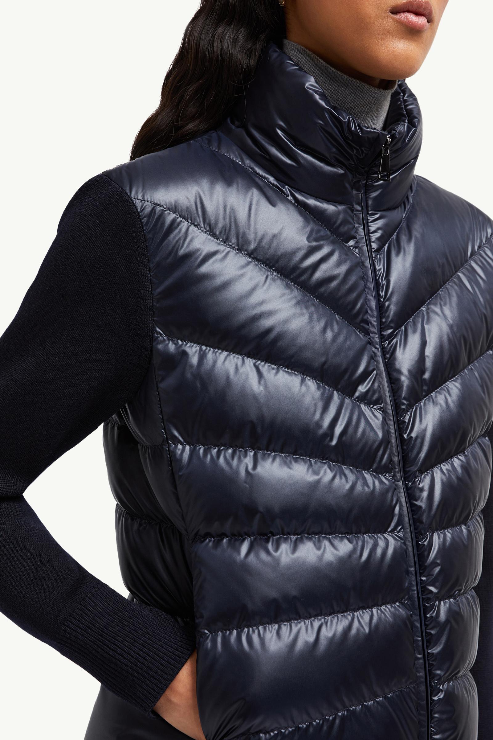 Navy Blue Padded Wool Cardigan - Sweaters & Cardigans for Women