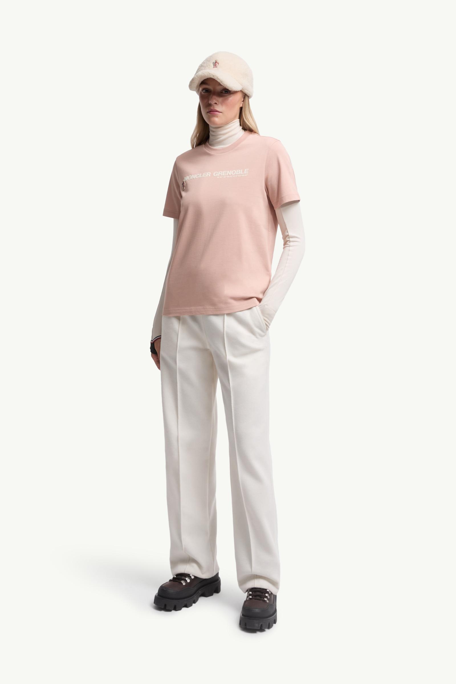 Pink Logo Cotton T-Shirt - Tops & T-shirts for Women | Moncler US