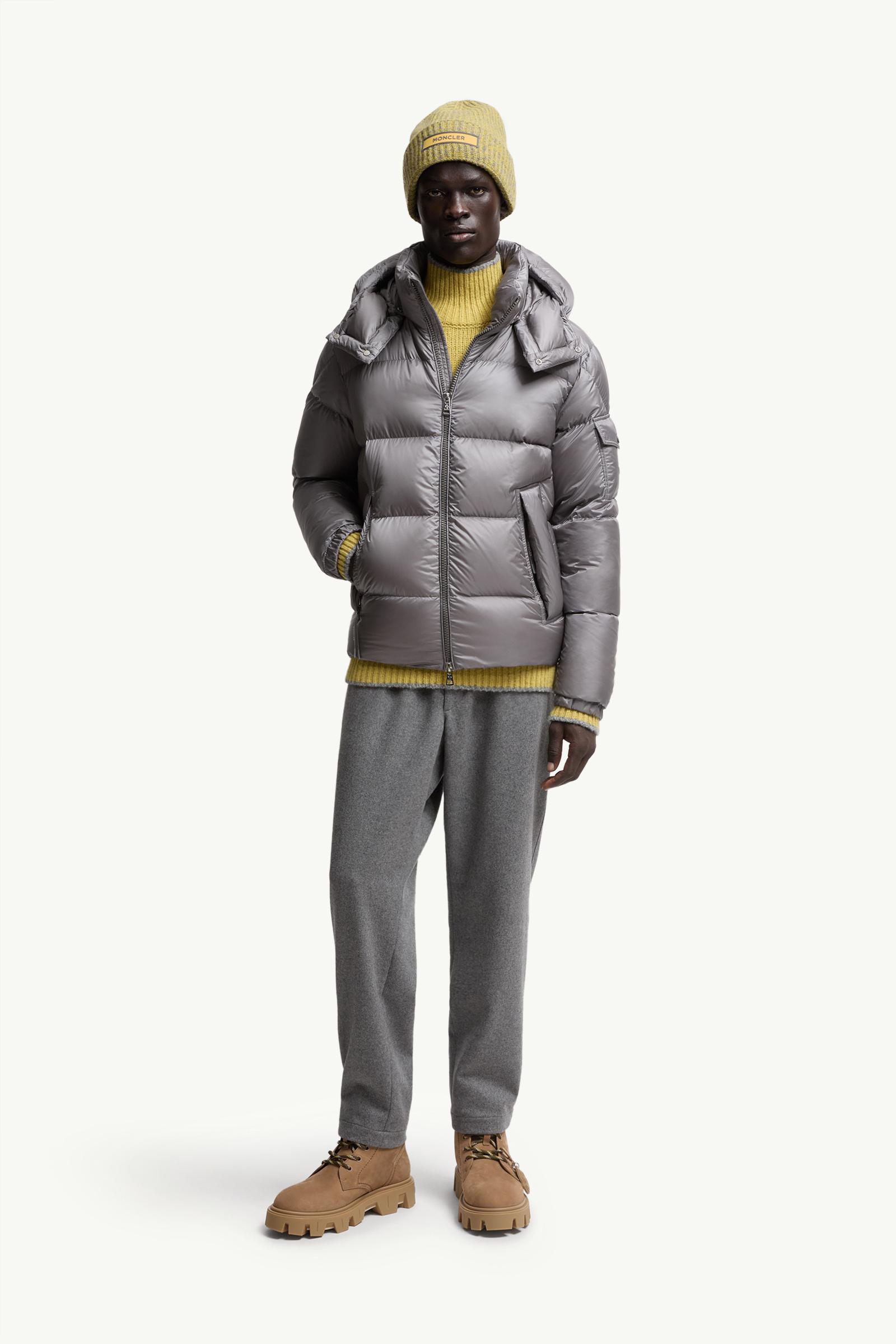 Grey Couyere Hooded Short Down Jacket - Short Down Jackets for Men