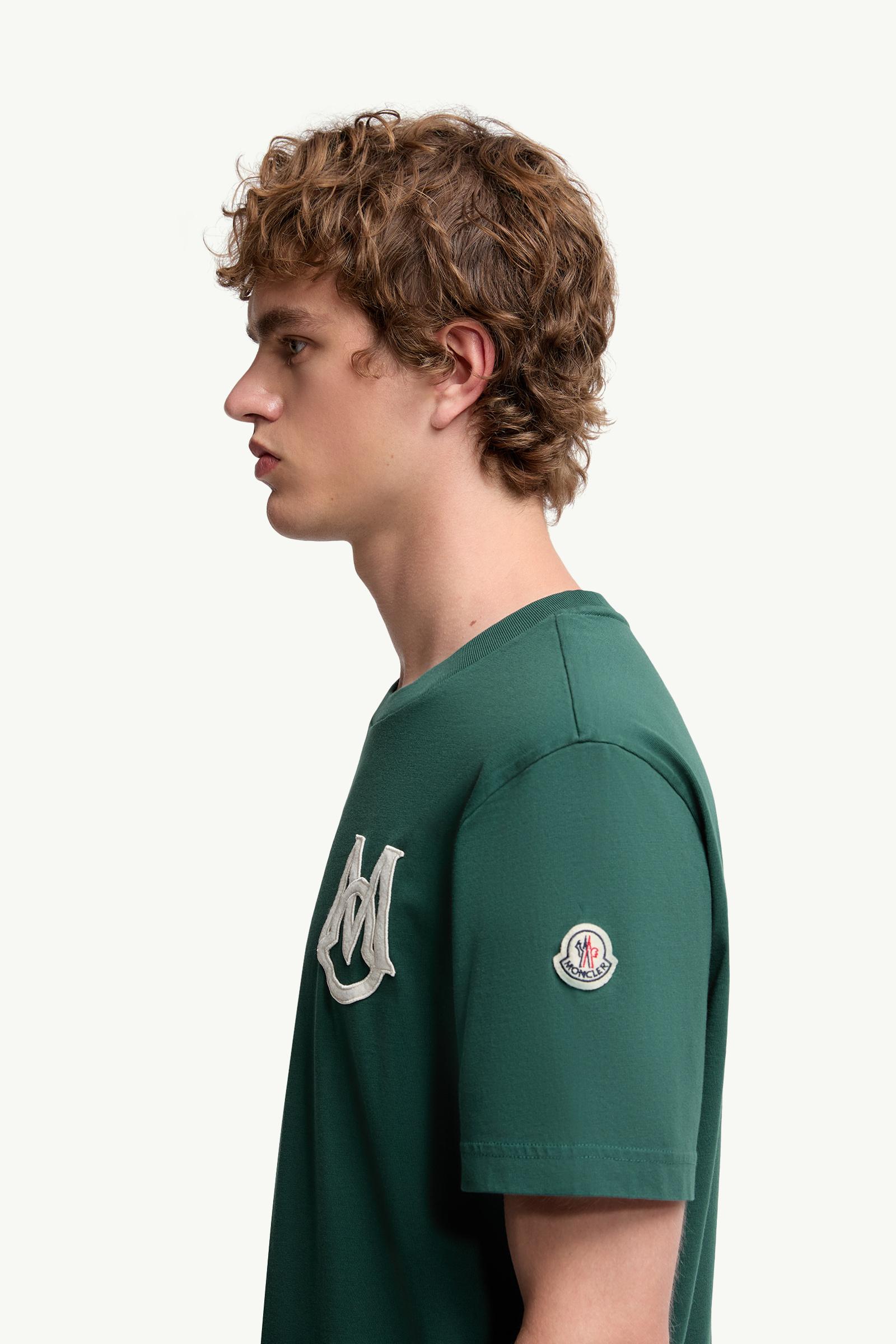 Leaf Green Monogram Cotton T-Shirt - Polos & T-shirts for Men