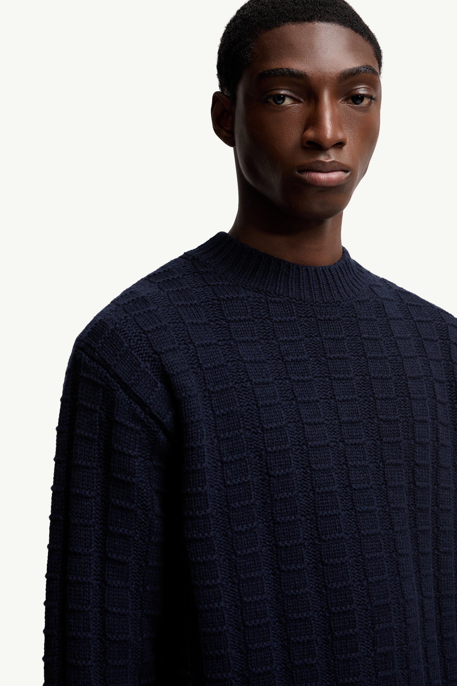 Navy Blue Wool & Cashmere Sweater - Sweaters & Cardigans for Men