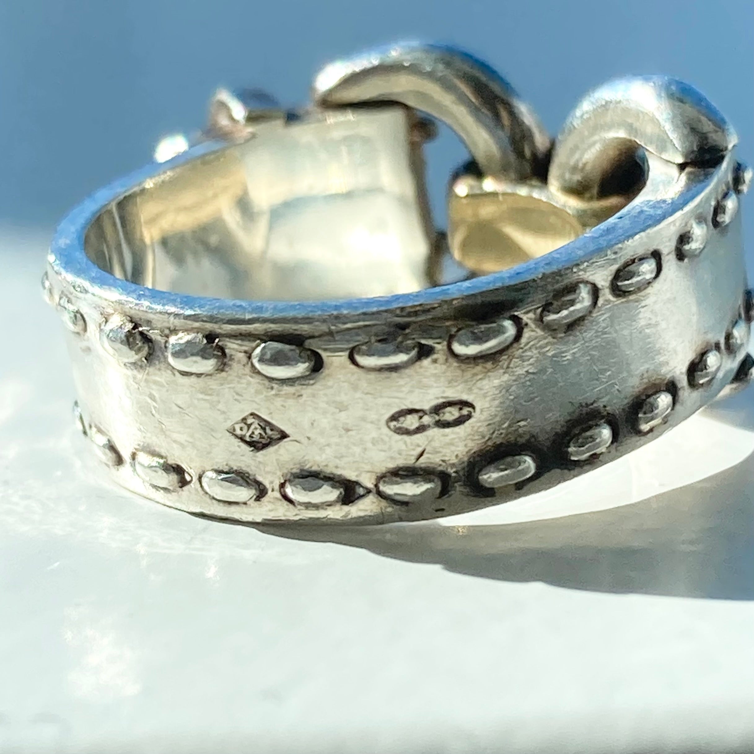 80s Hermes Vintage Ring SV925 AU750 エルメス ヴィンテージ リング