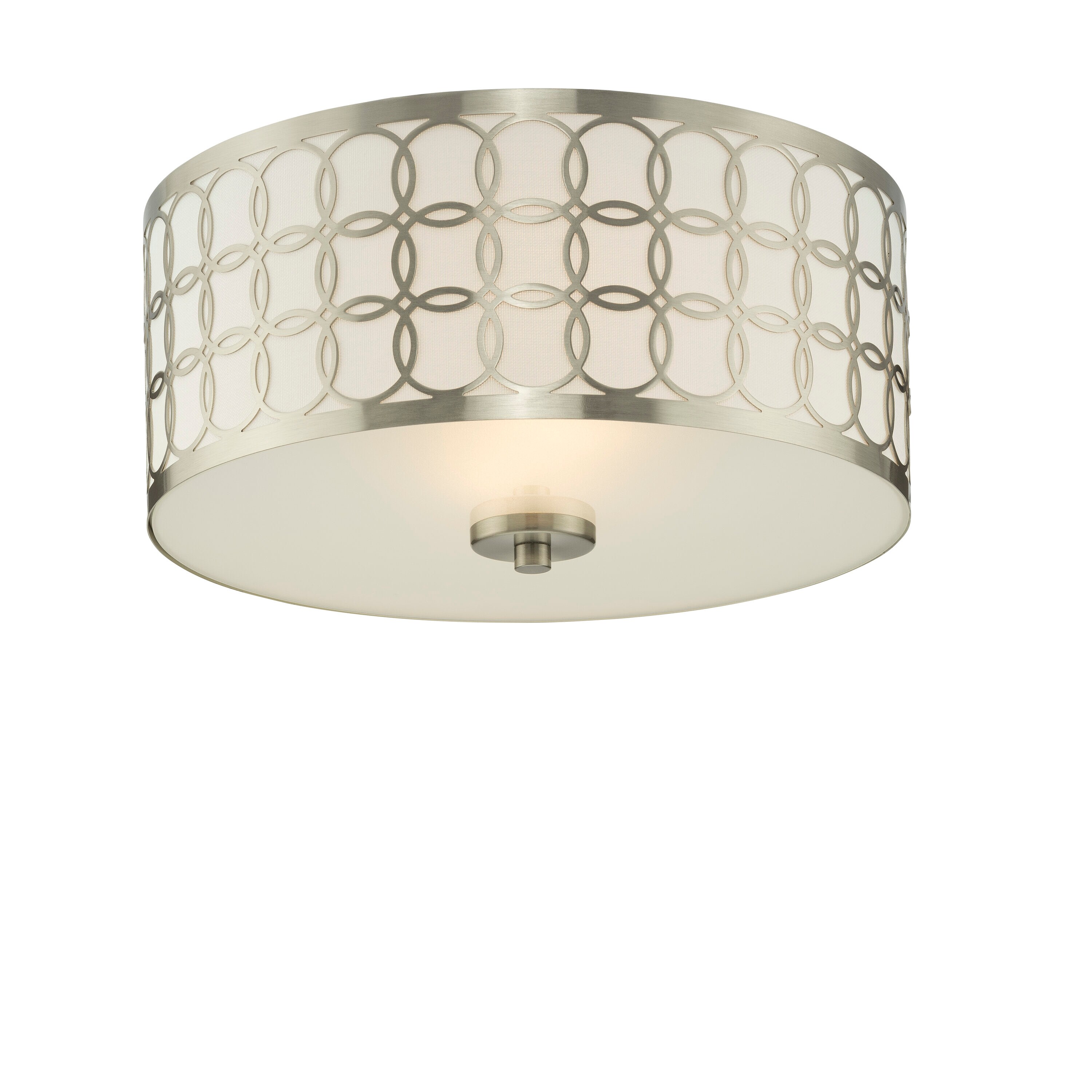 allen + roth Bradford 13-in Brushed Nickel Indoor 2 -Light Flush
