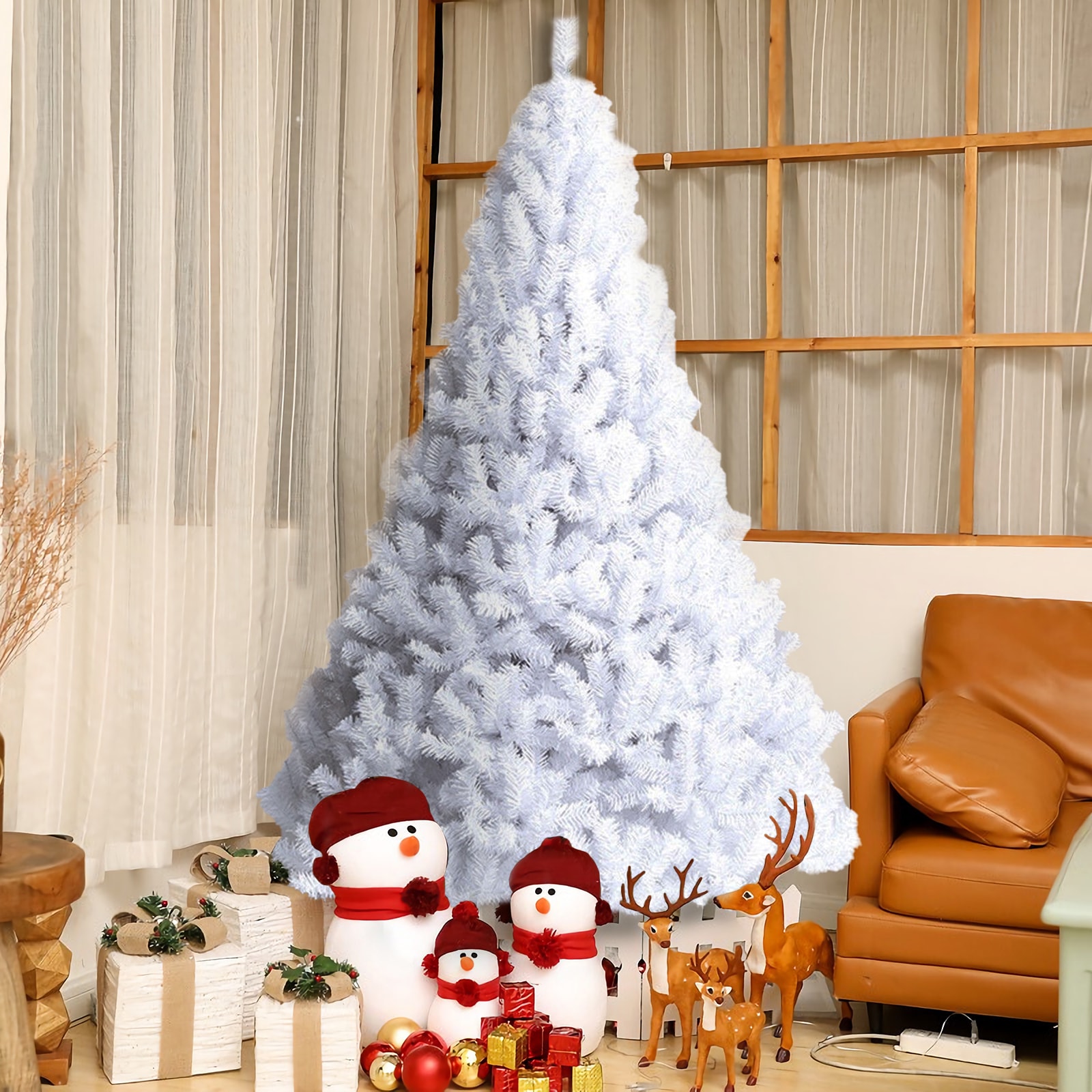 Forclover 5-ft White Artificial Christmas Tree HYC-CM188C at Lowes.com