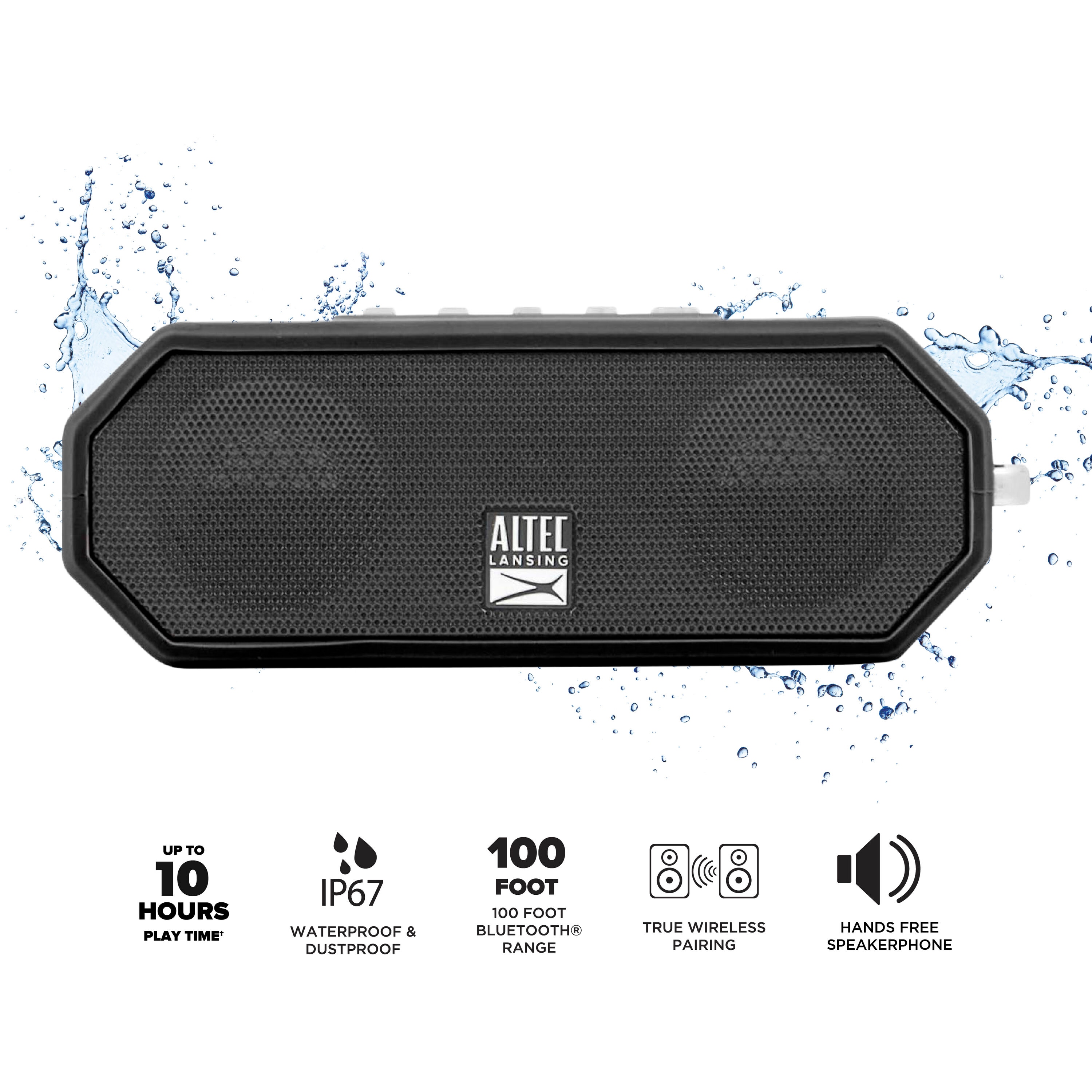Altec Lansing Jacket H2O 4, Waterproof 2.9-in 6-Watt Bluetooth