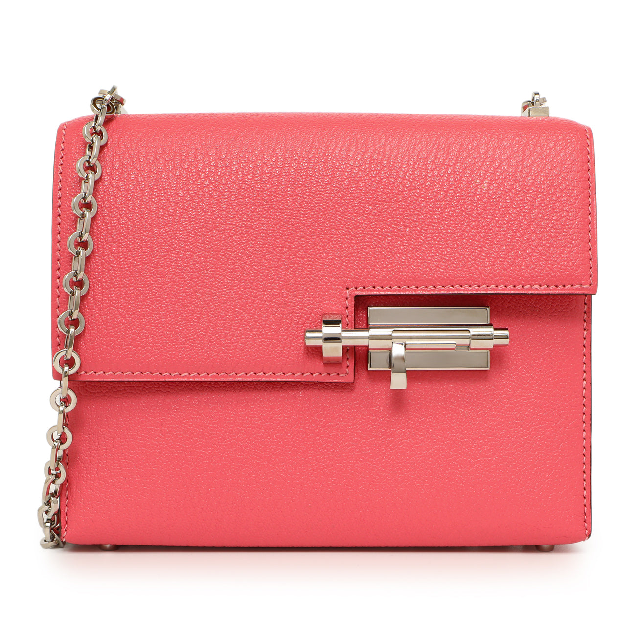 Hermes Rose Azalee Chevre Mysore Mini Verrou Chaine – Modaselle