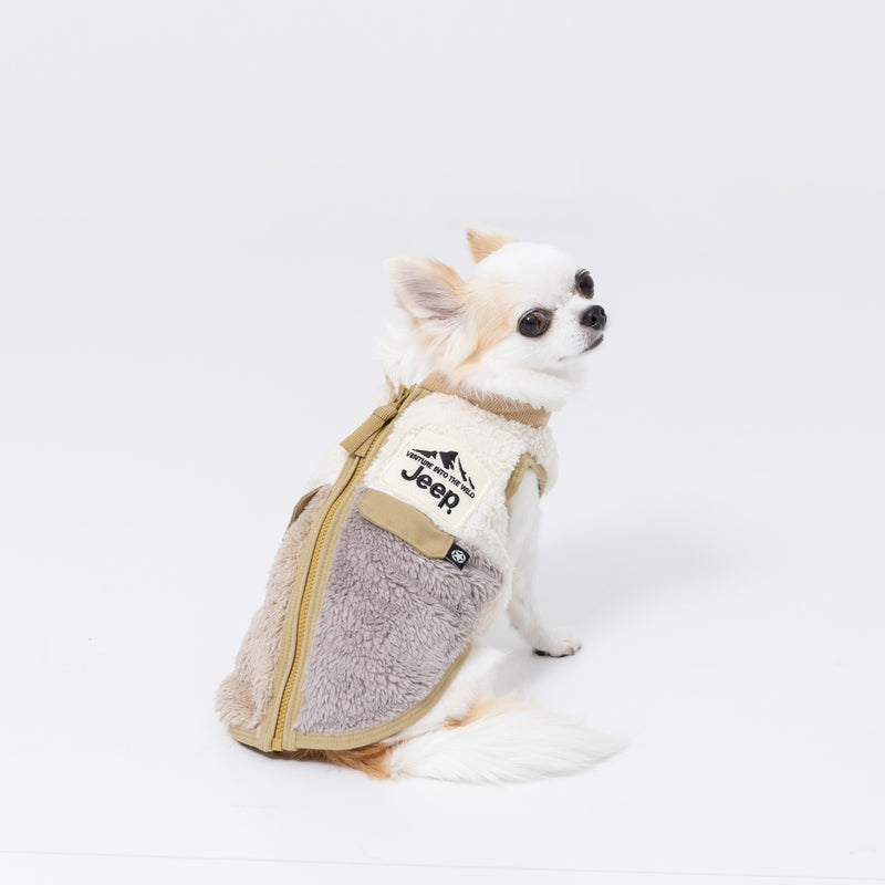 JeepⓇボアジッパーベスト ペット用品 ペットウェア 犬服 犬服 ペット