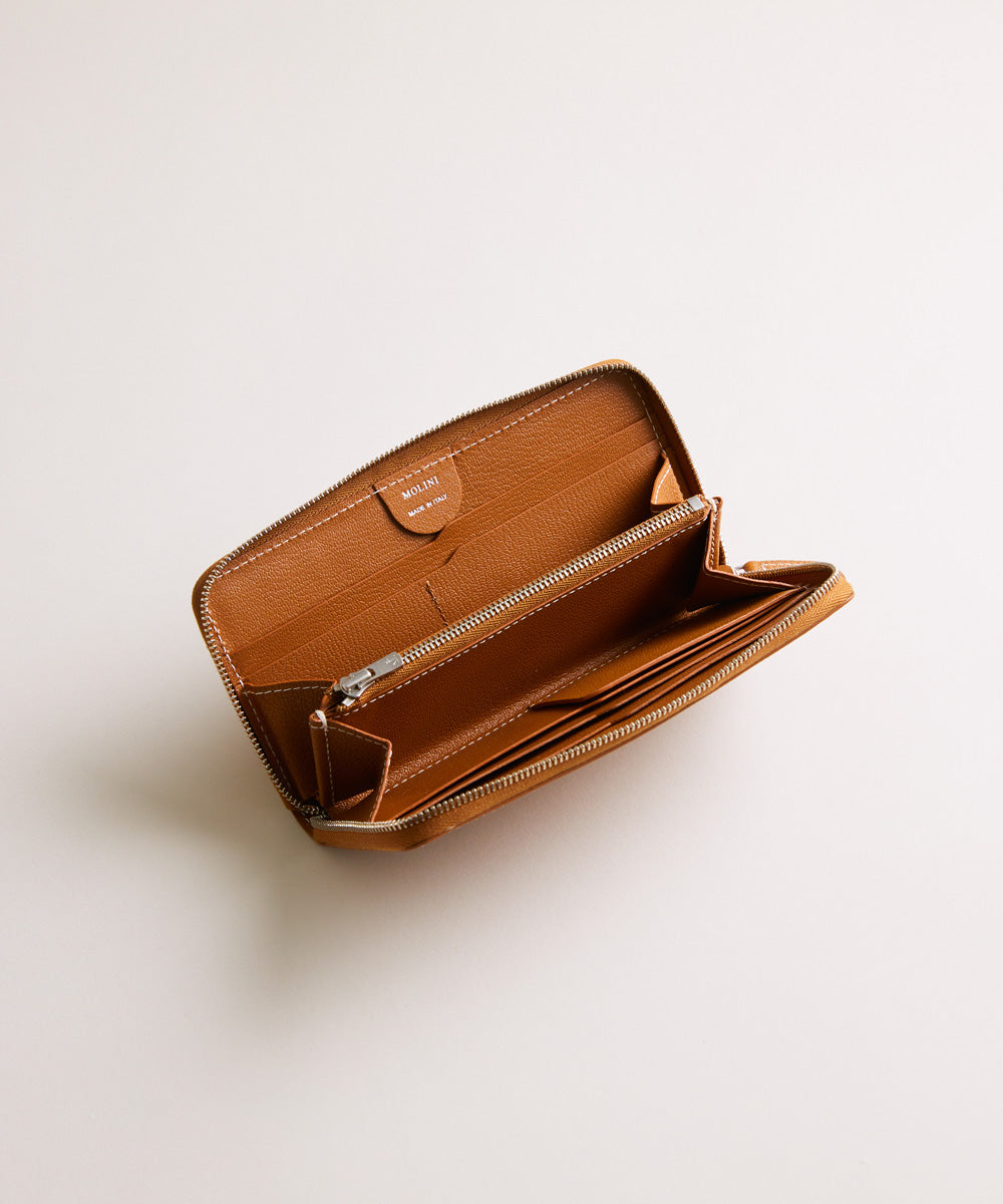 Mini Round Zip Long Wallet - Camel – MOLINI（モリニ）オフィシャル