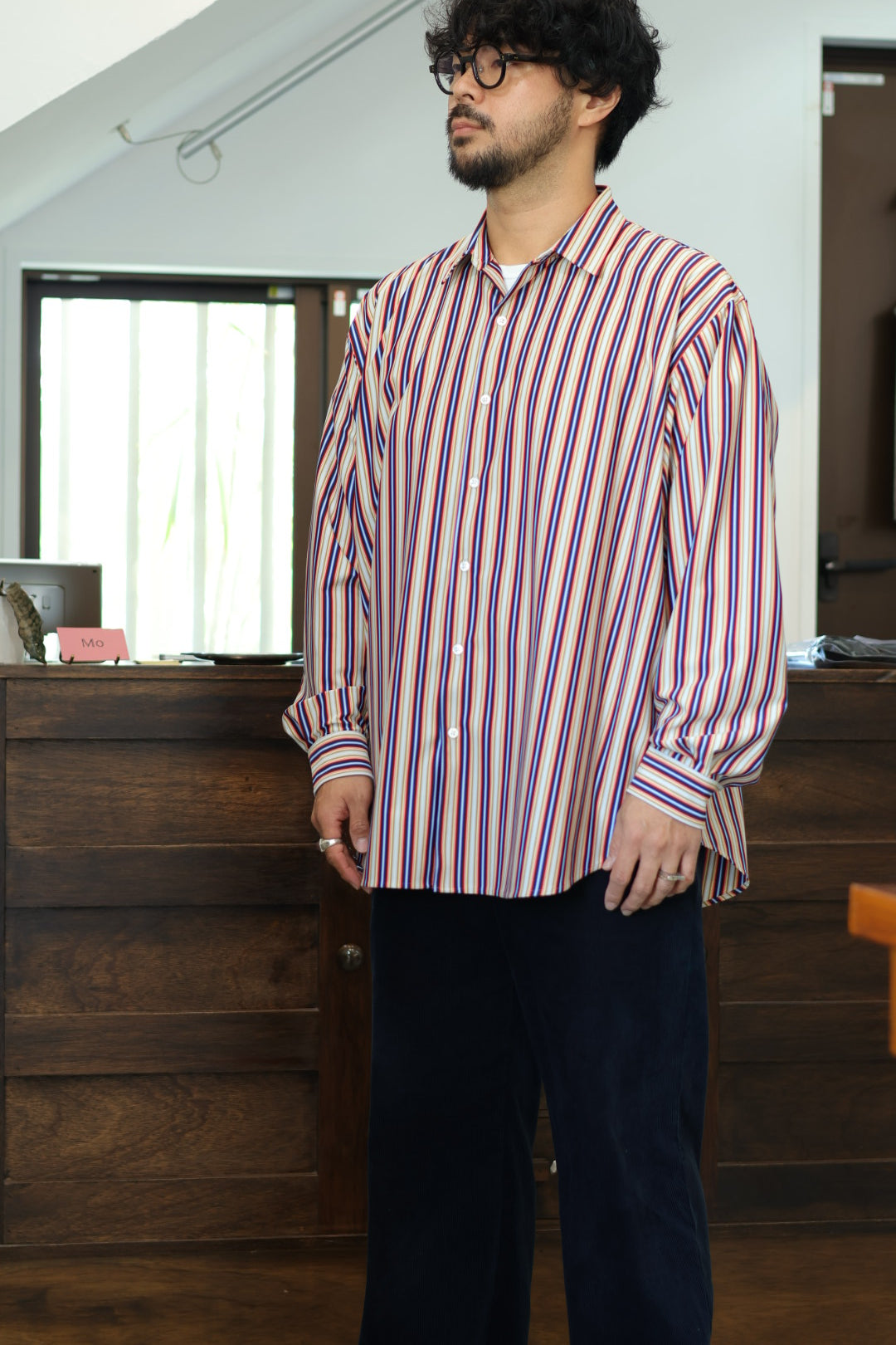 Last 1【KANEMASA PHIL.】46G Atmosphere Stripe L/S Shirt – Mo