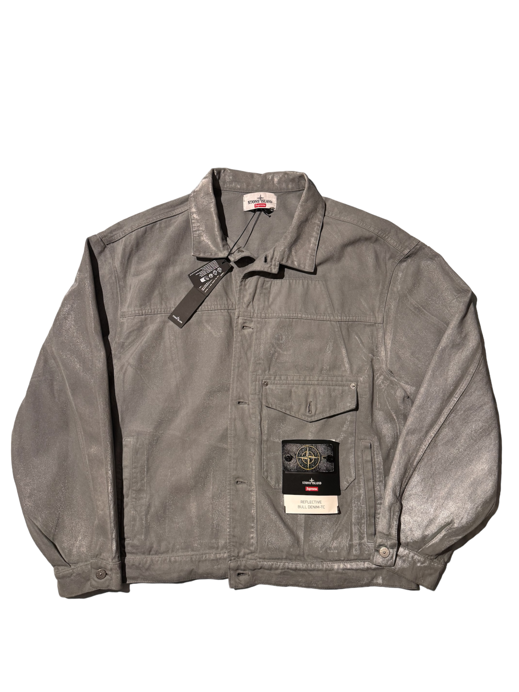 Stone Island x Supreme 'Bull Denim Reflective' Jacket - XL – MsBadge