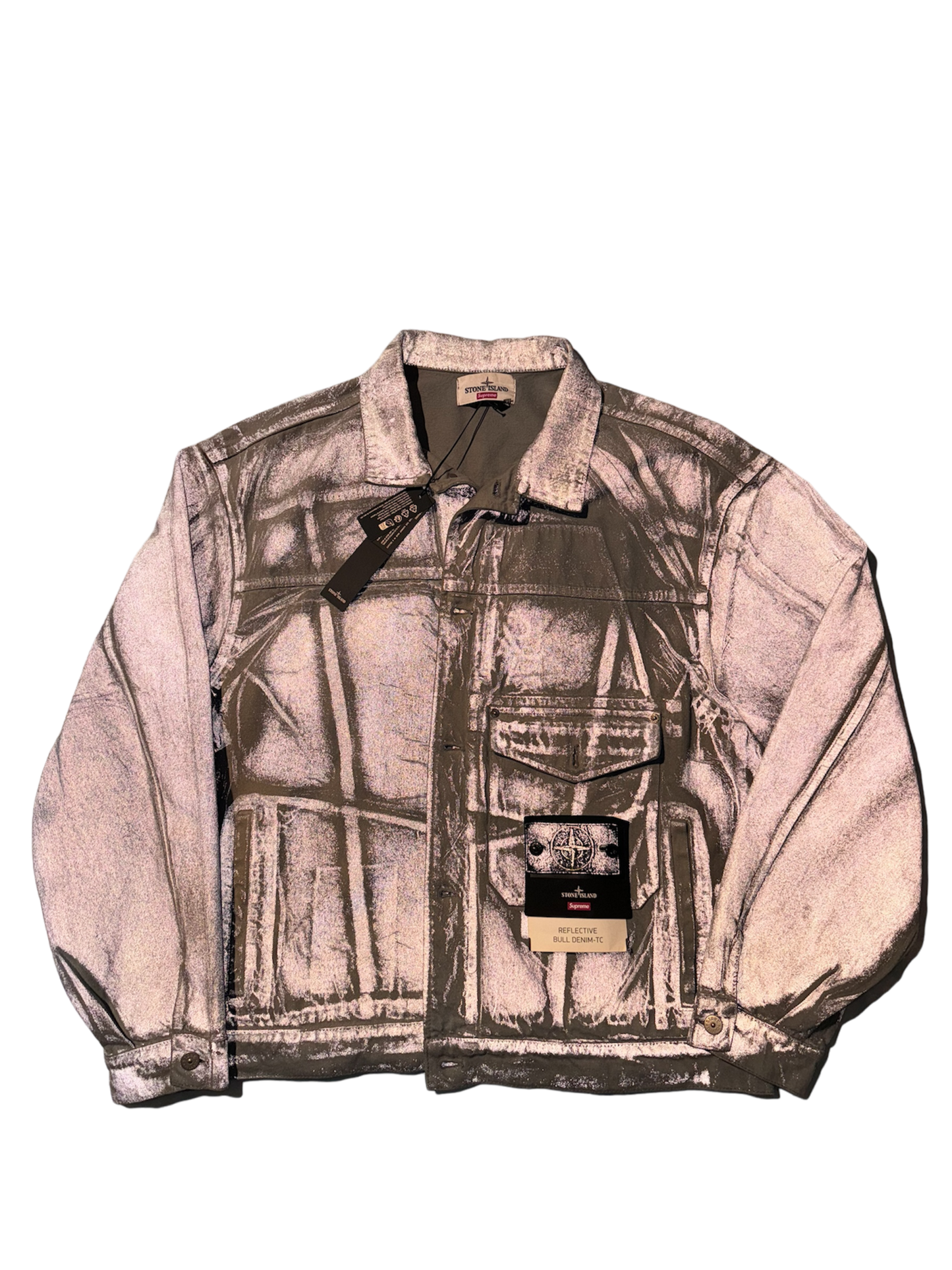 Stone Island x Supreme 'Bull Denim Reflective' Jacket - XL – MsBadge