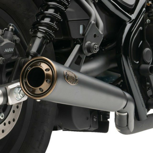 レブル250 23- SSメガホン スリップオンマフラー ブラック OVER Racing