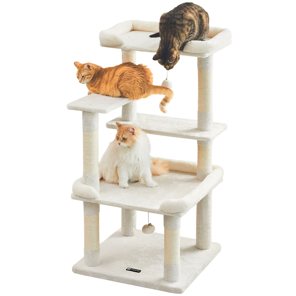MWPO キャットタワー 大型猫 据え置き 安定感 多頭飼い 爪とぎ 猫