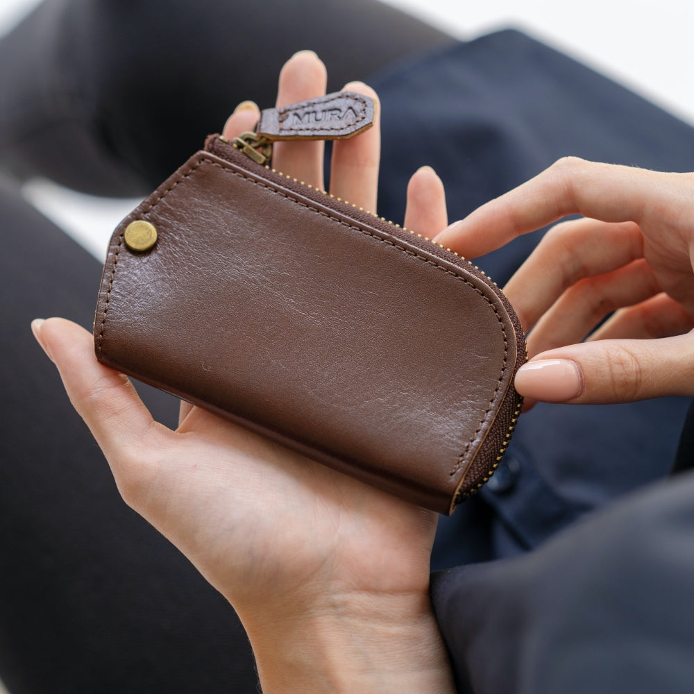 イタリアンレザー L字ファスナー カードキー対応 スマート キーケース