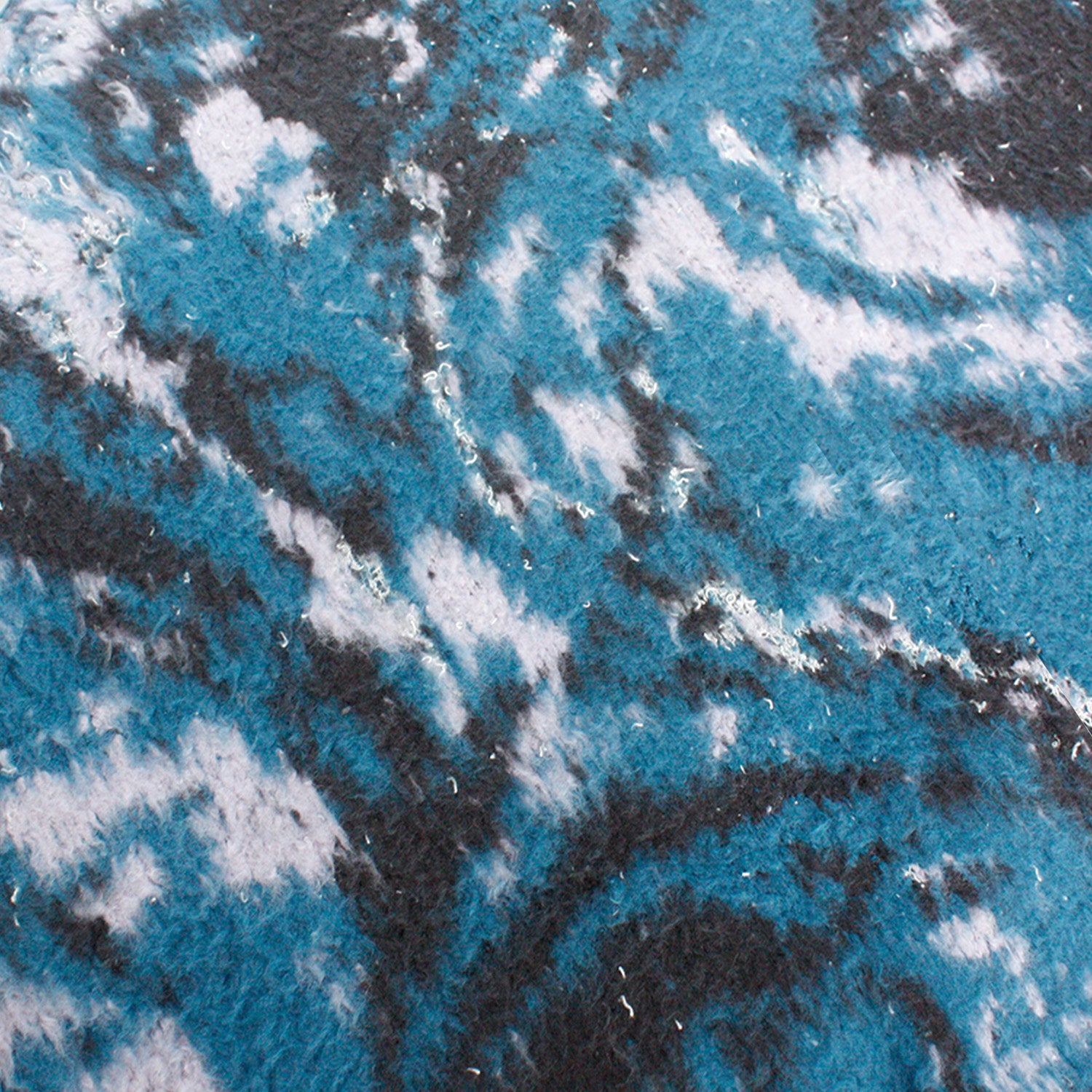 MUZE TURQUOISE LBEL ×FACCIES -【MARBLE PT SHAGGY DRIVERS KNIT(BLUE