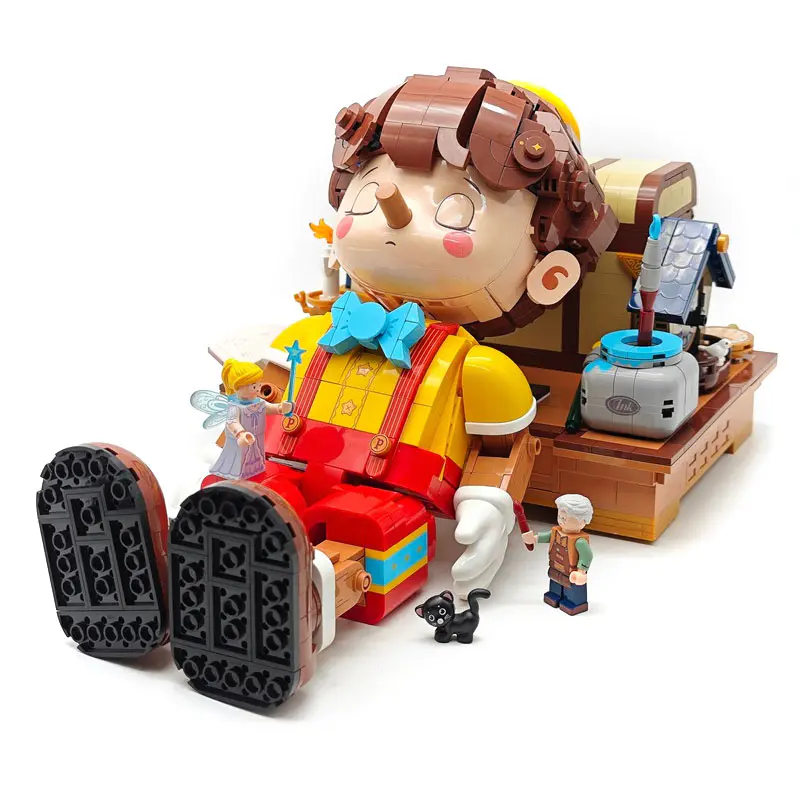 WEKKI 506186 Pinocchio Marionette Building Blocks Set with light