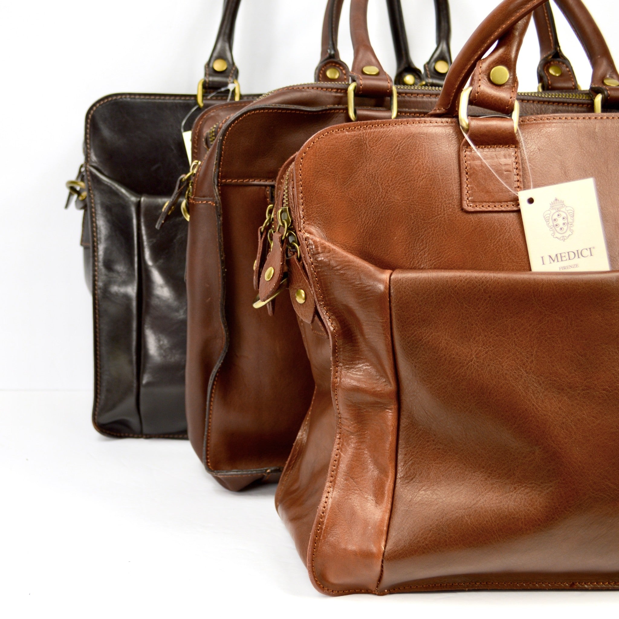 Ponte Vecchio Briefcase, Italian Leather, Made in Italy