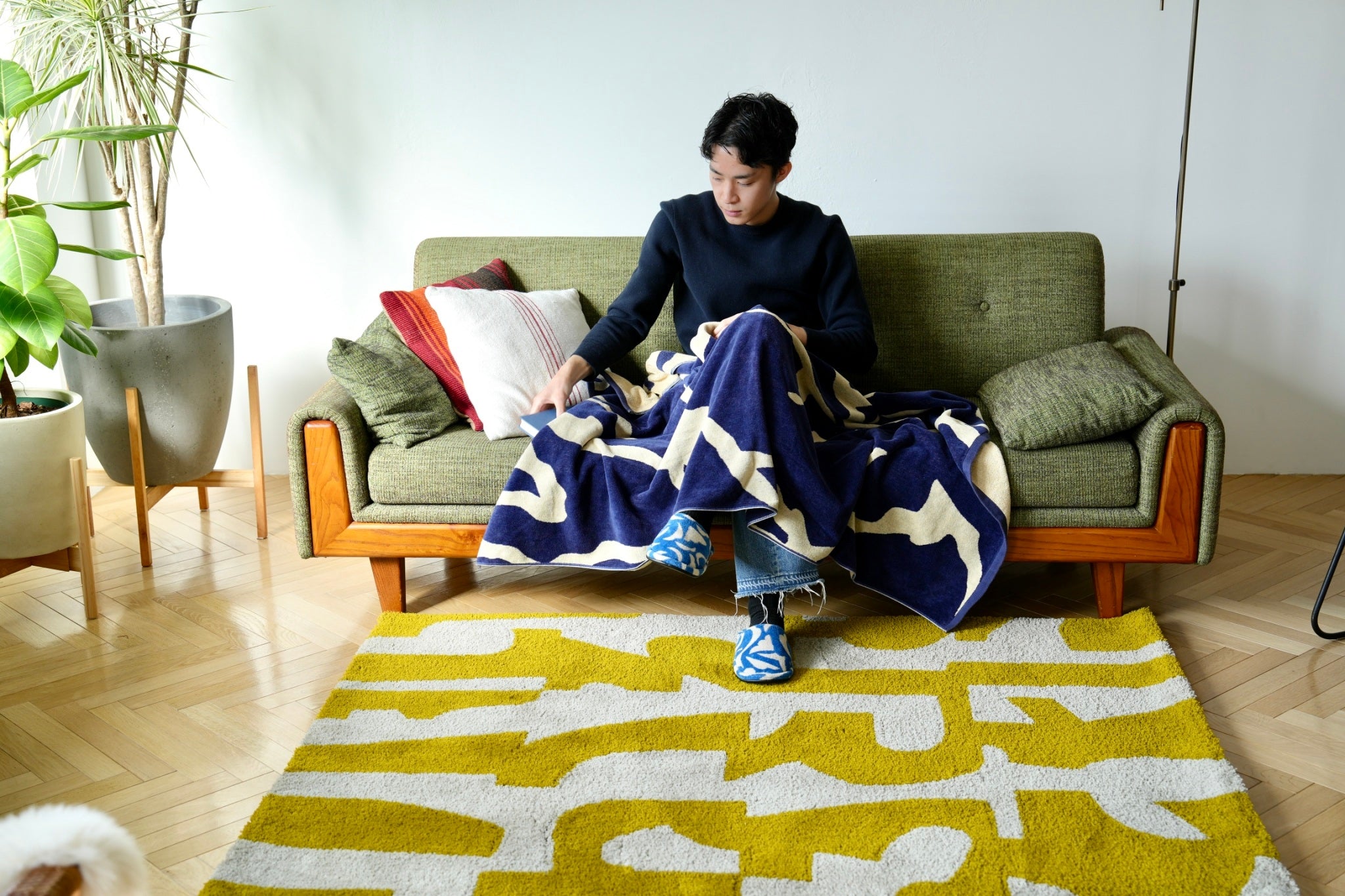 TOWEL BLANKET : Thunder in the dark / blue – MYTONE