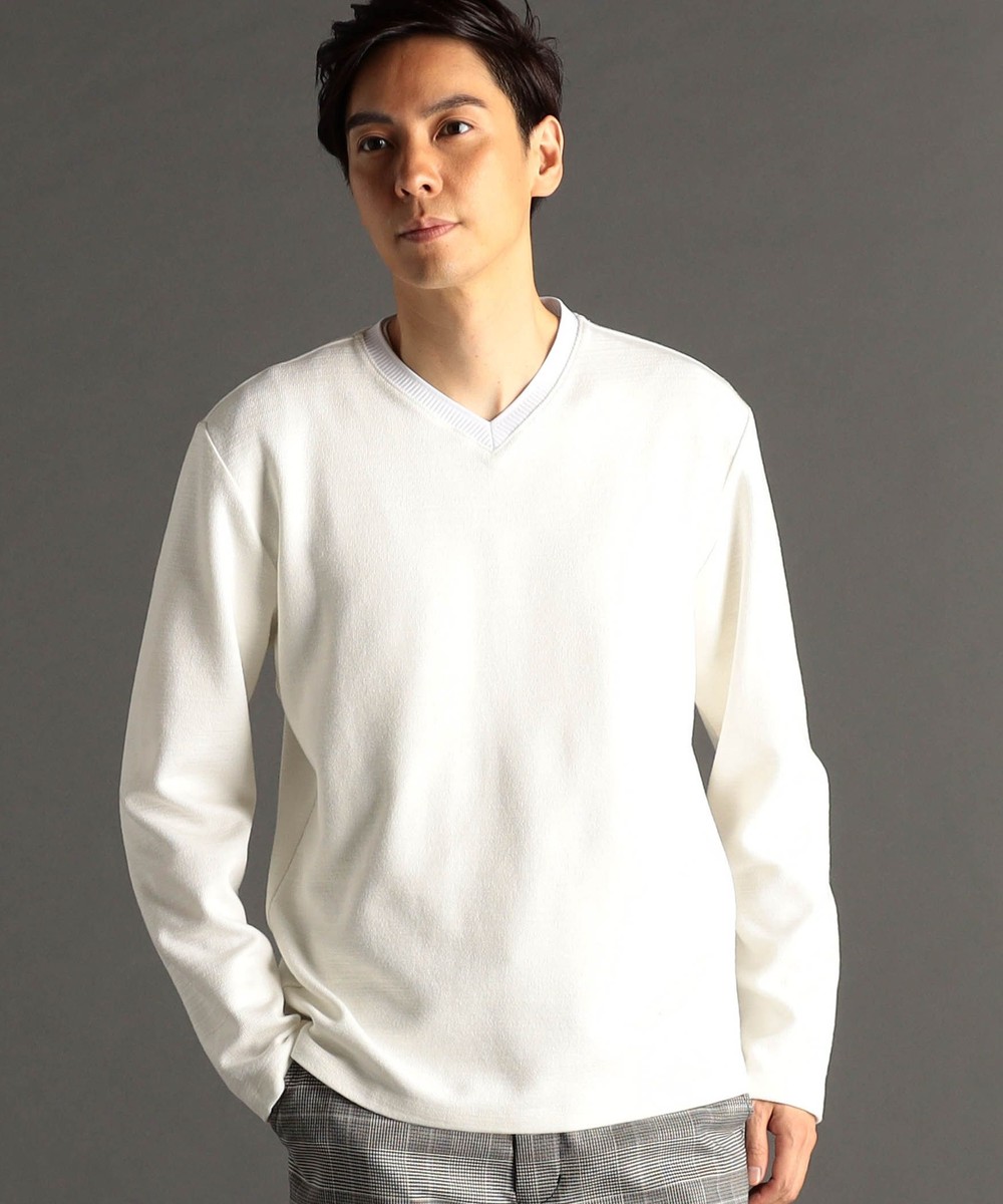 メランジダブルフェイス Vネックカットソー｜長袖｜ニコル公式通販