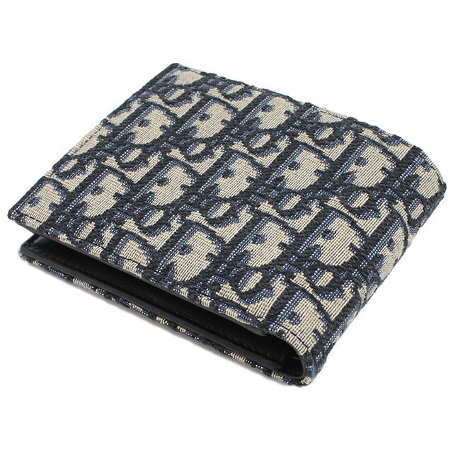 ディオール 二つ折り財布 メンズ ブランド Christian Dior ジャカード