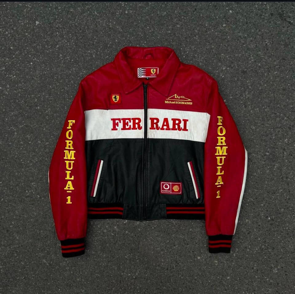 F1 Jacket Ferrari - Ladies Ferrari Racing Jacket - Narson Leather