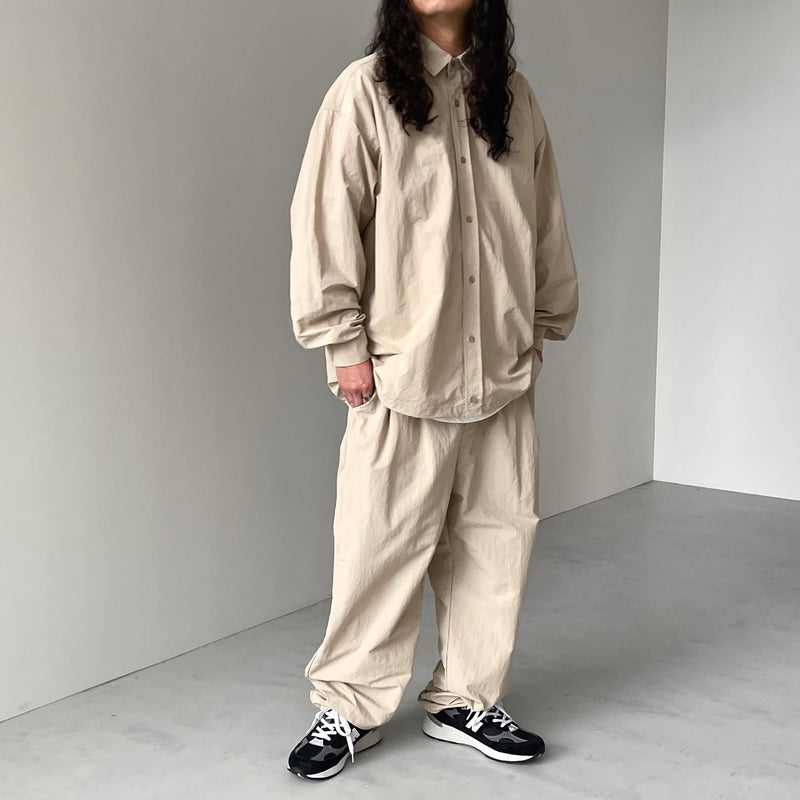 loose silhouette nylon shirt set up / beige（ルーズシルエット