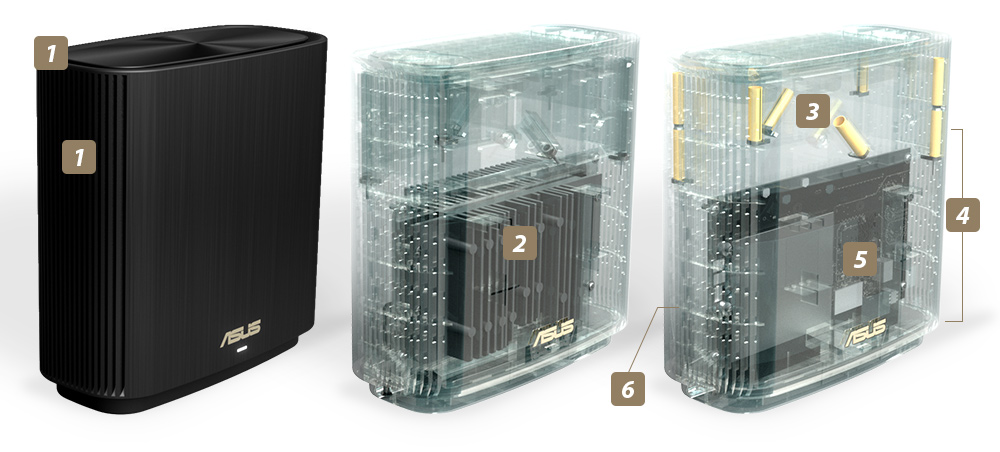 ASUS ZenWiFi AX XT8 AX6600 Extendable Router Dual Pack Black