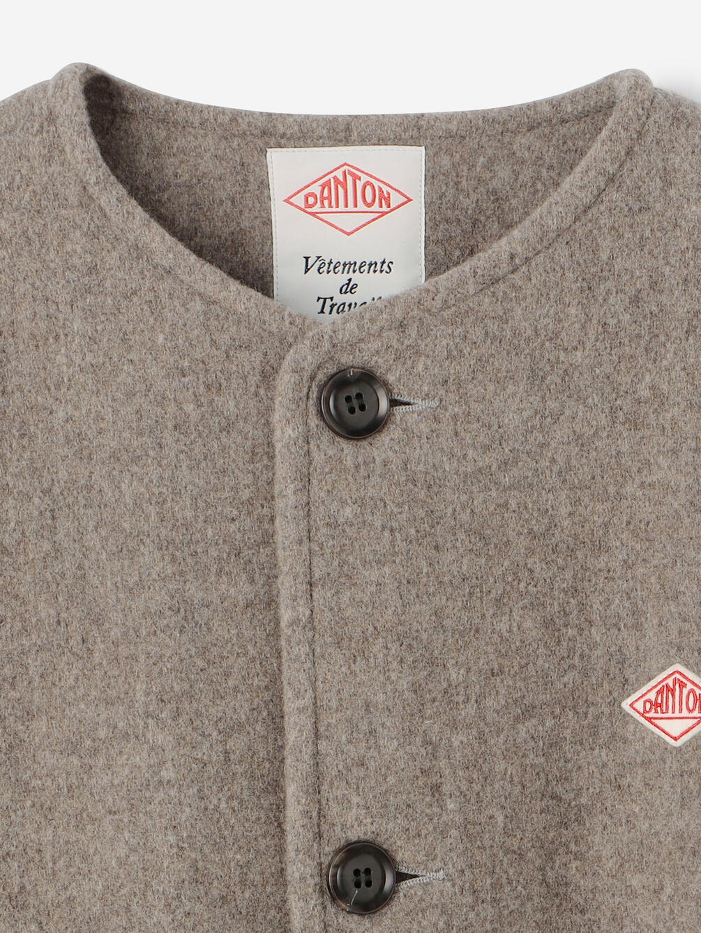 DANTON ウール ライト パイル カラーレス ジャケット , Beige – Navyblue