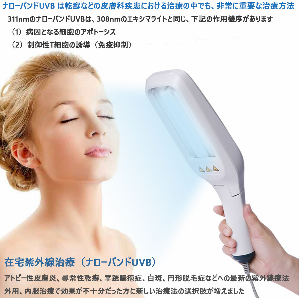 家庭用ナローバンドUVB光線治療器（UVB蛍光管2本搭載）PRO – 家庭用