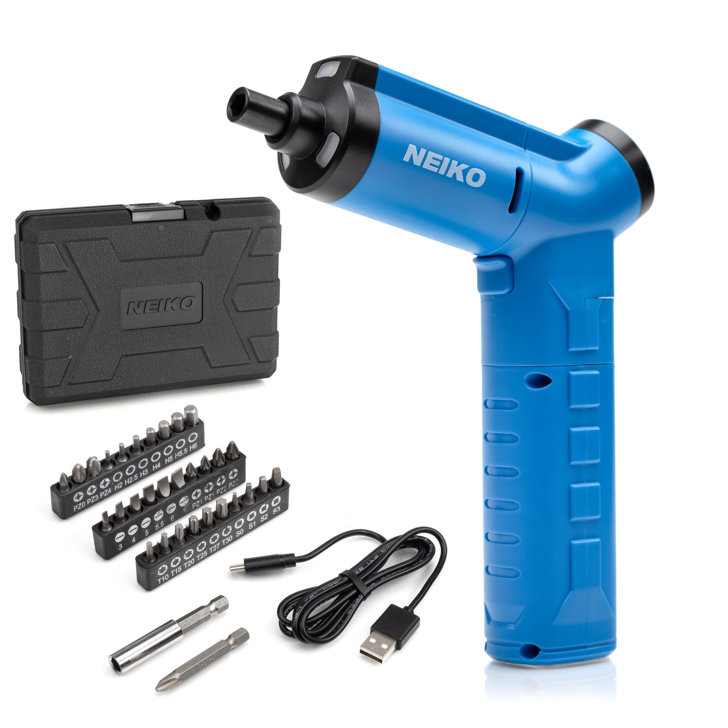 NEIKO 3.6V Cordless Electric Screwdriver – 1/4” Hex, LED  – NEIKO®
