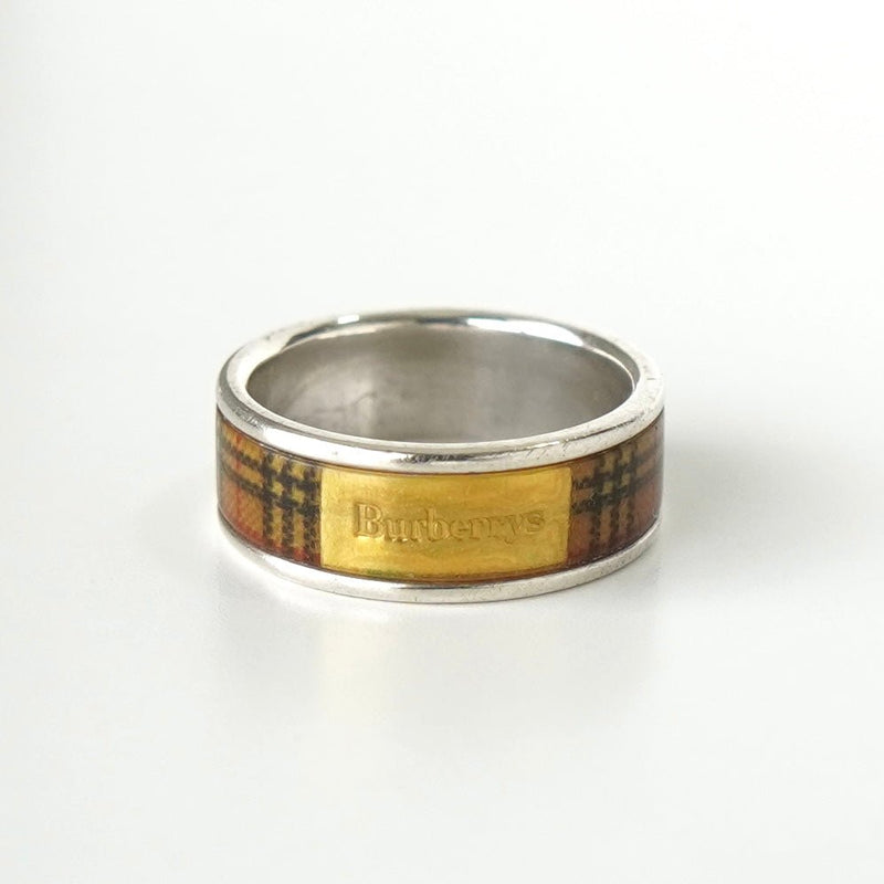 バーバリー ロゴ ノバチェック リング 指輪 シルバー / ベージュ 11号