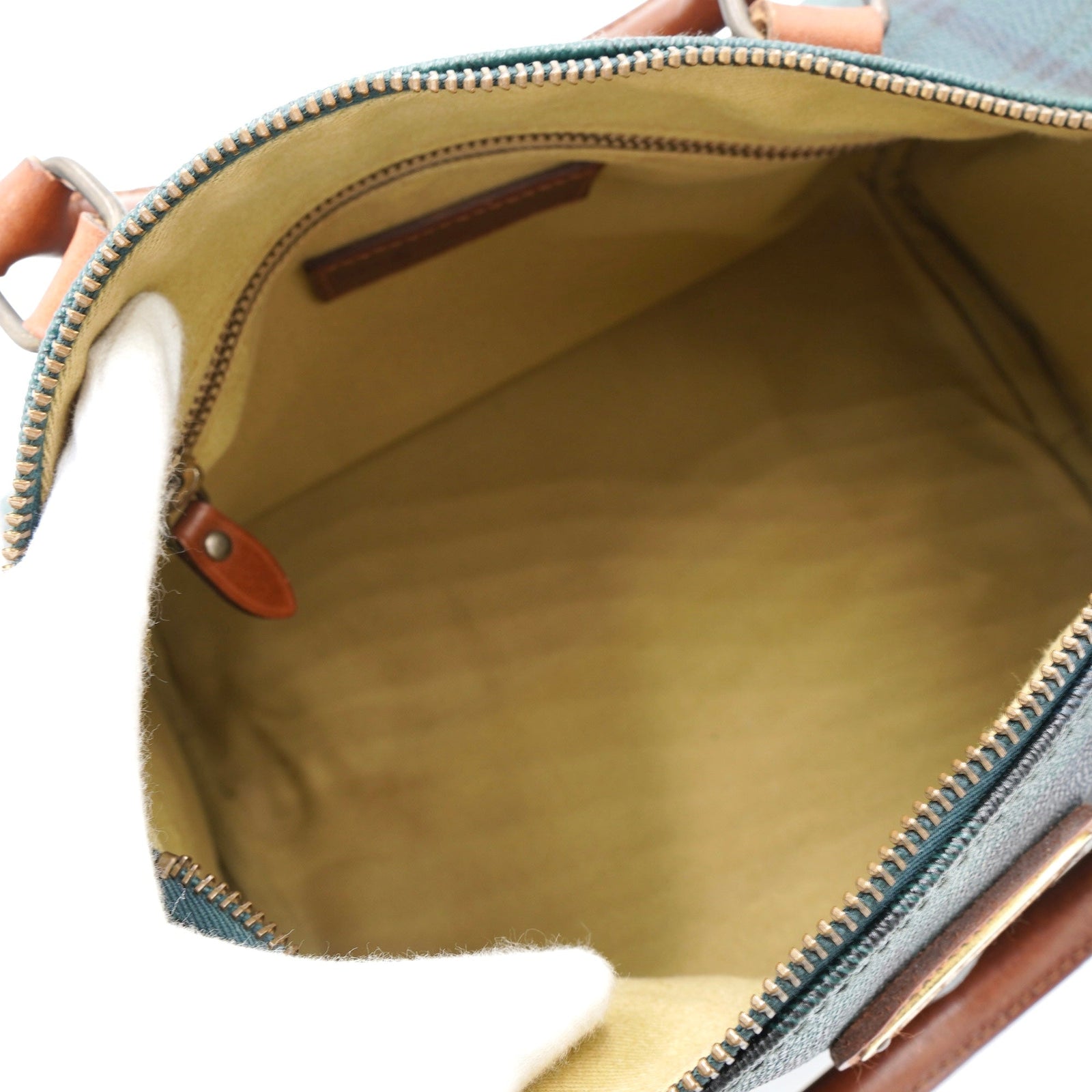 ポロ ラルフローレン チェック柄 ミニボストンバッグ PVC / レザー