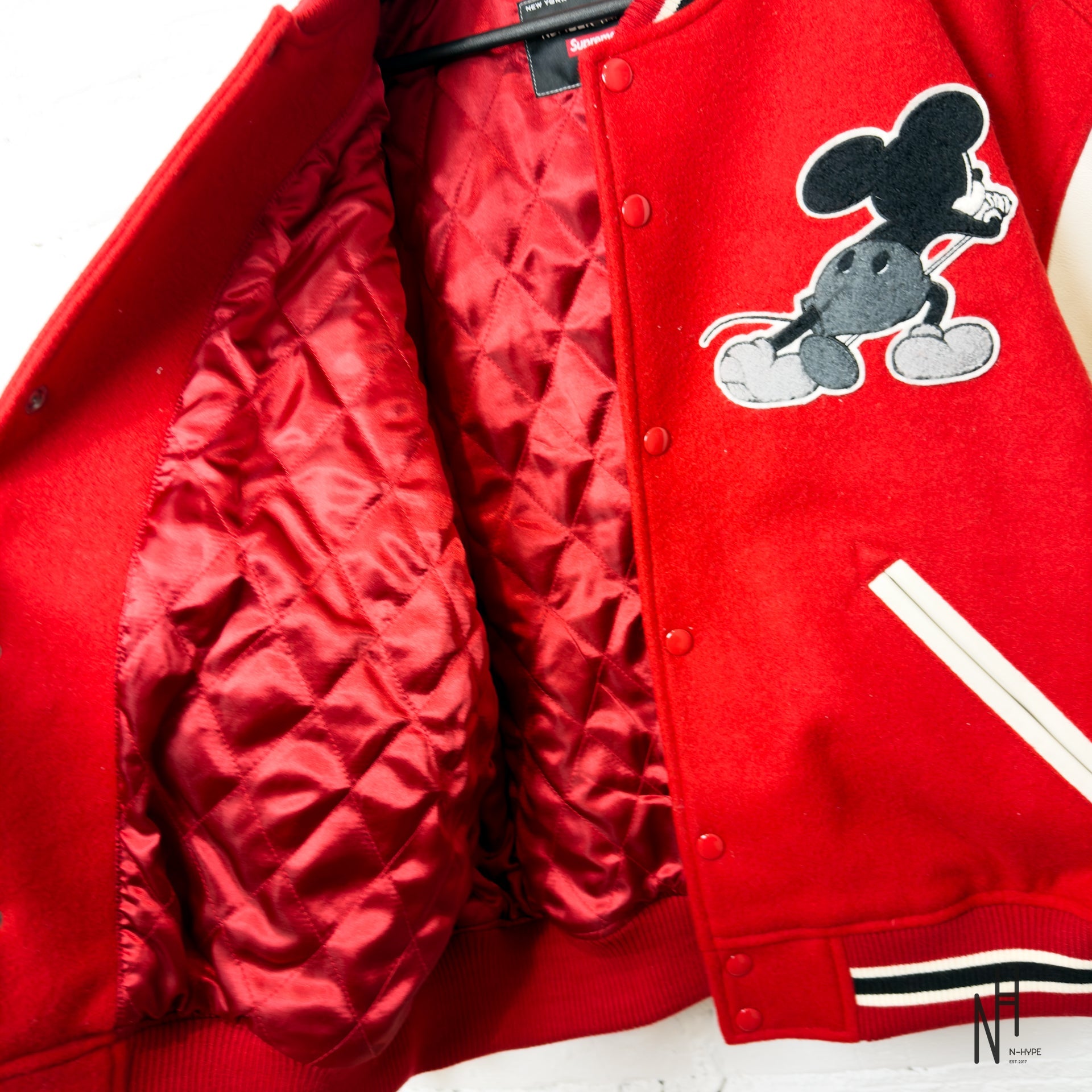 Supreme Number (N)ine Mickey Varsity Jacket Red – Limited