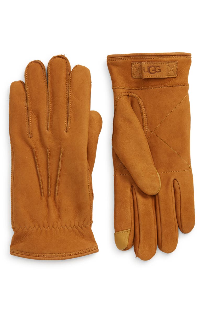 UGG® Three-Point Leather Tech Gloves | Nordstrom