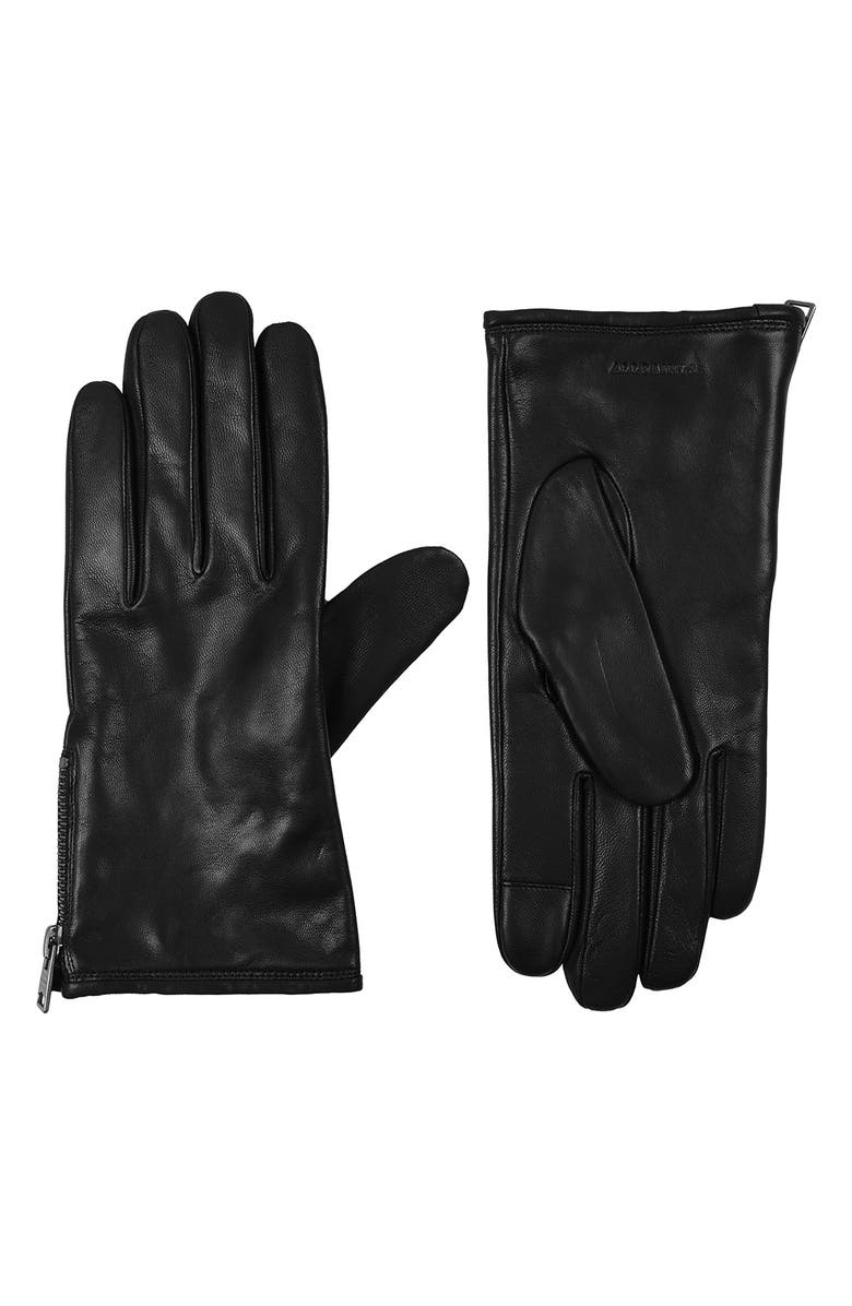 AllSaints Zip Leather Gloves | Nordstrom