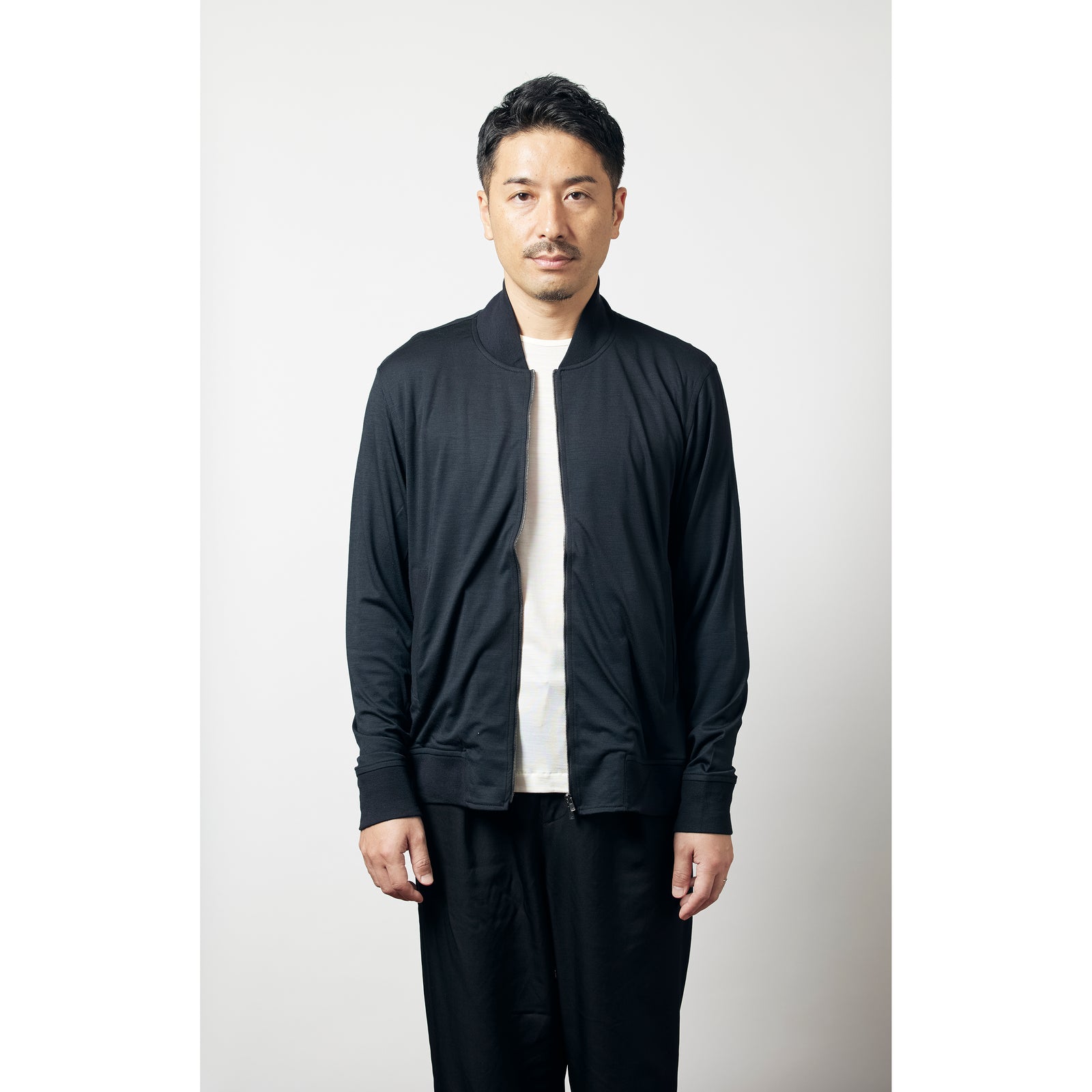 ウルトラファインメリノジップアップカーディガン/15.5μ-Super160's