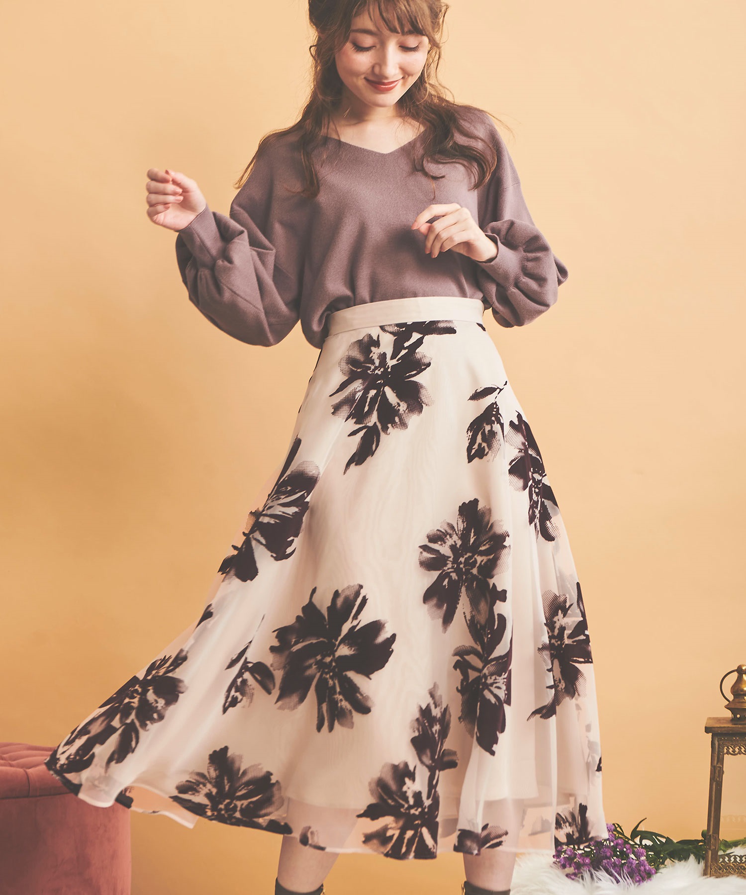 フロッキーシアースカート | フレアスカート | NOELA OFFICIAL WEB STORE