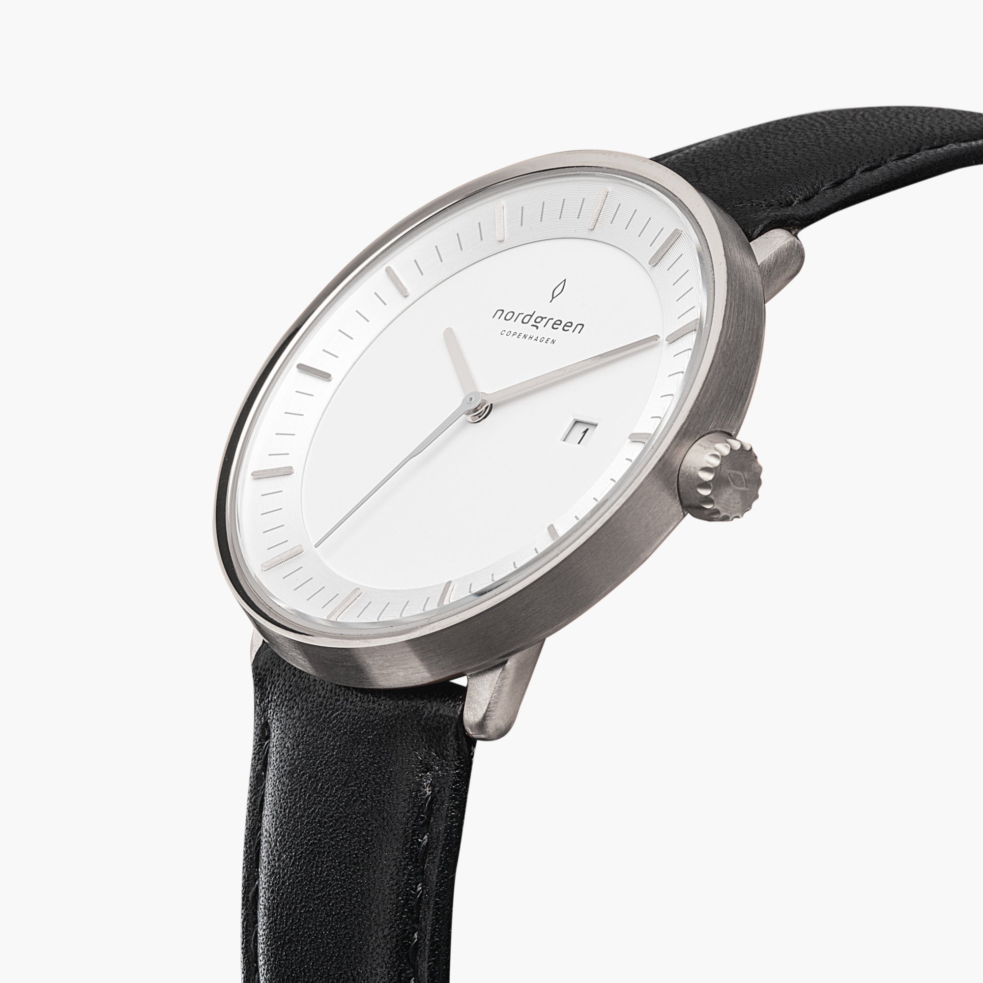 Nordgreen Philosopher | 36mm Black Leather Strap