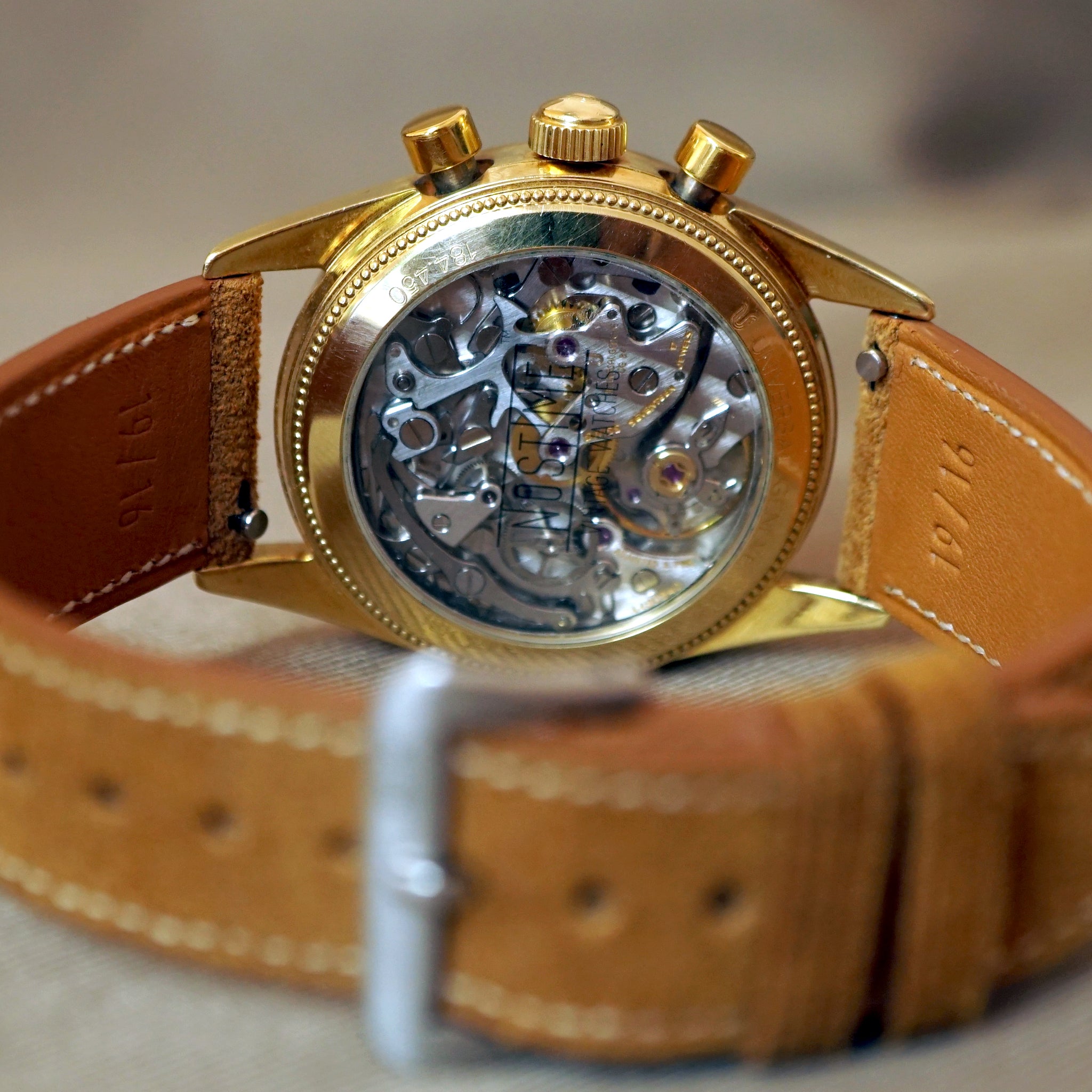 1993 UNIVERSAL GENEVE COMPAX 18K YG 184450 CHRONOGRAPH WATCH – NOSTIME