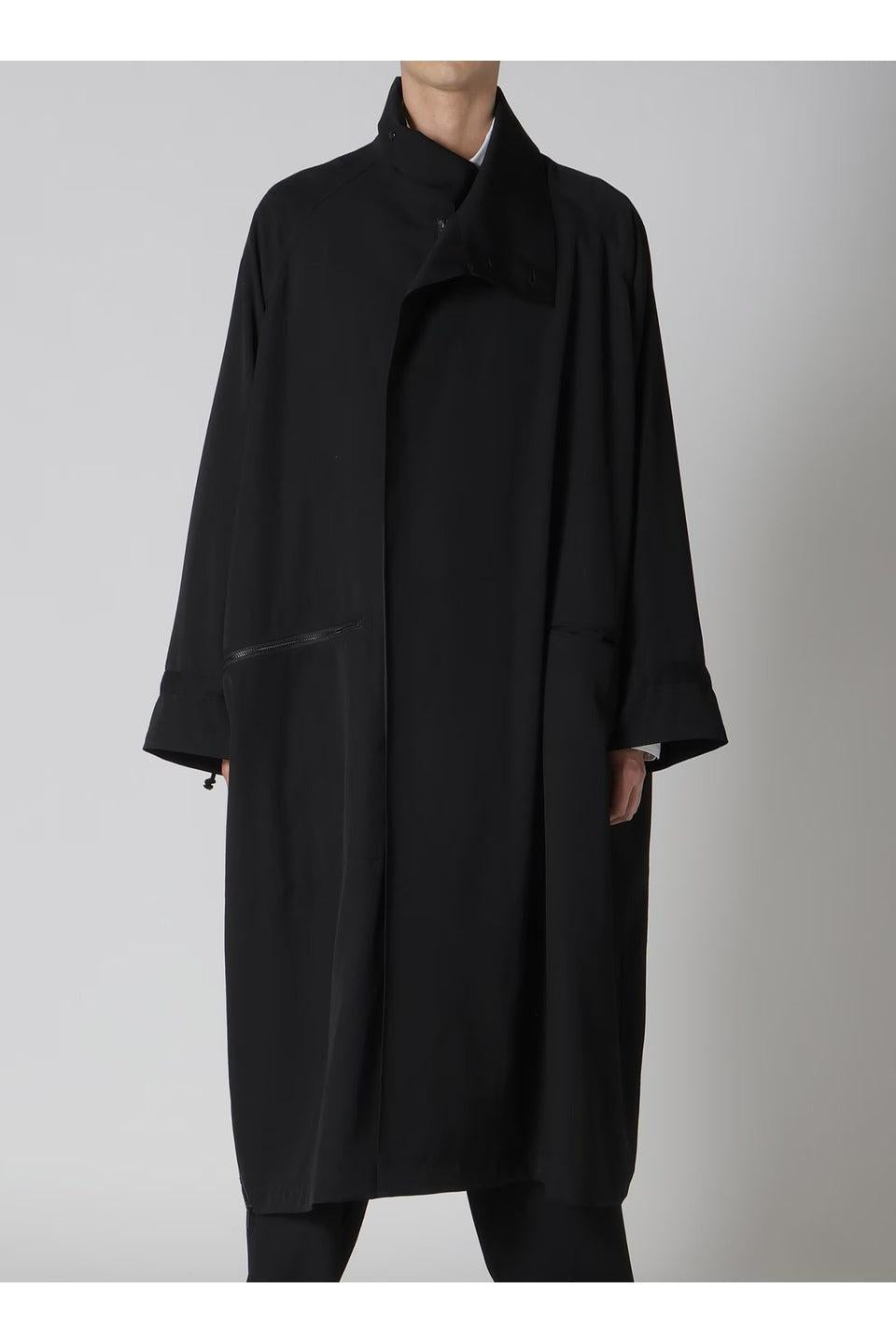 WOOL GABARDINE CROSS SHAPED ZIPPER COAT