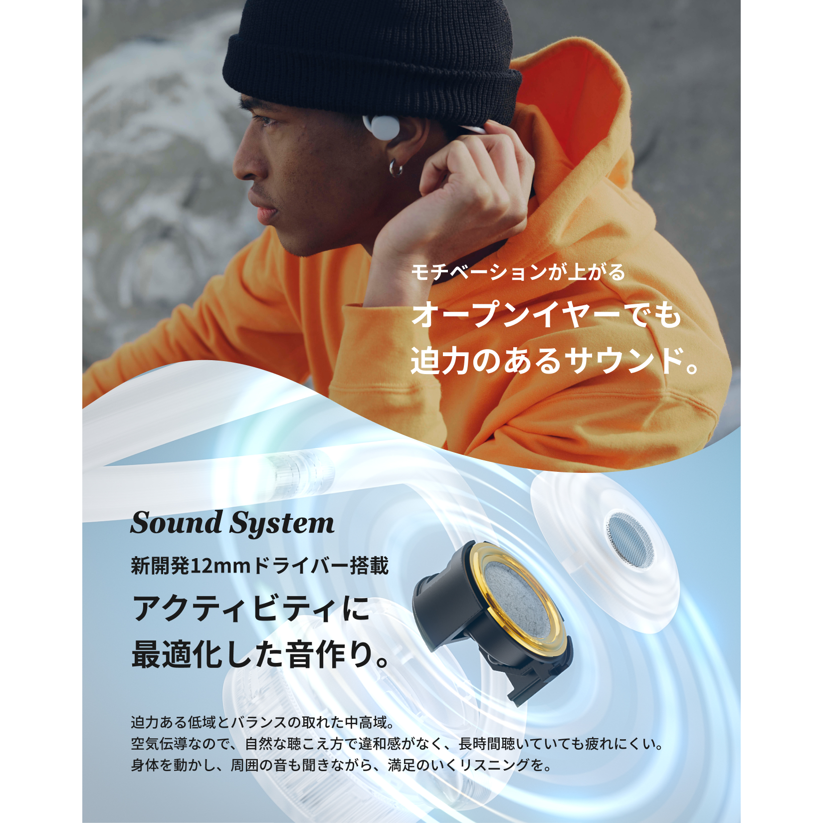 nwm GO オープンイヤー型 ネックバンドワイヤレス 耳スピーカー